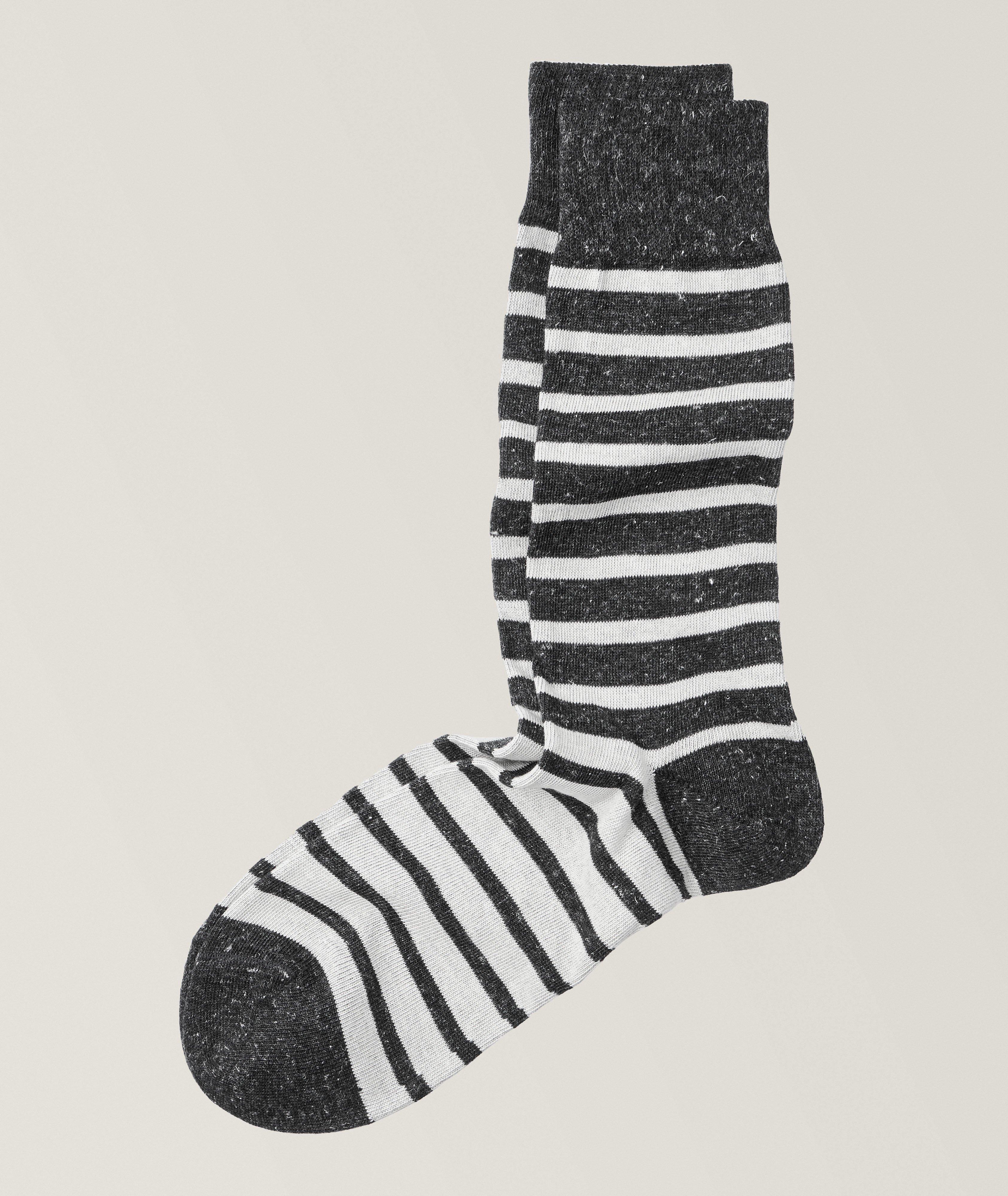 Chaussettes en mélange de coton à rayures image 0