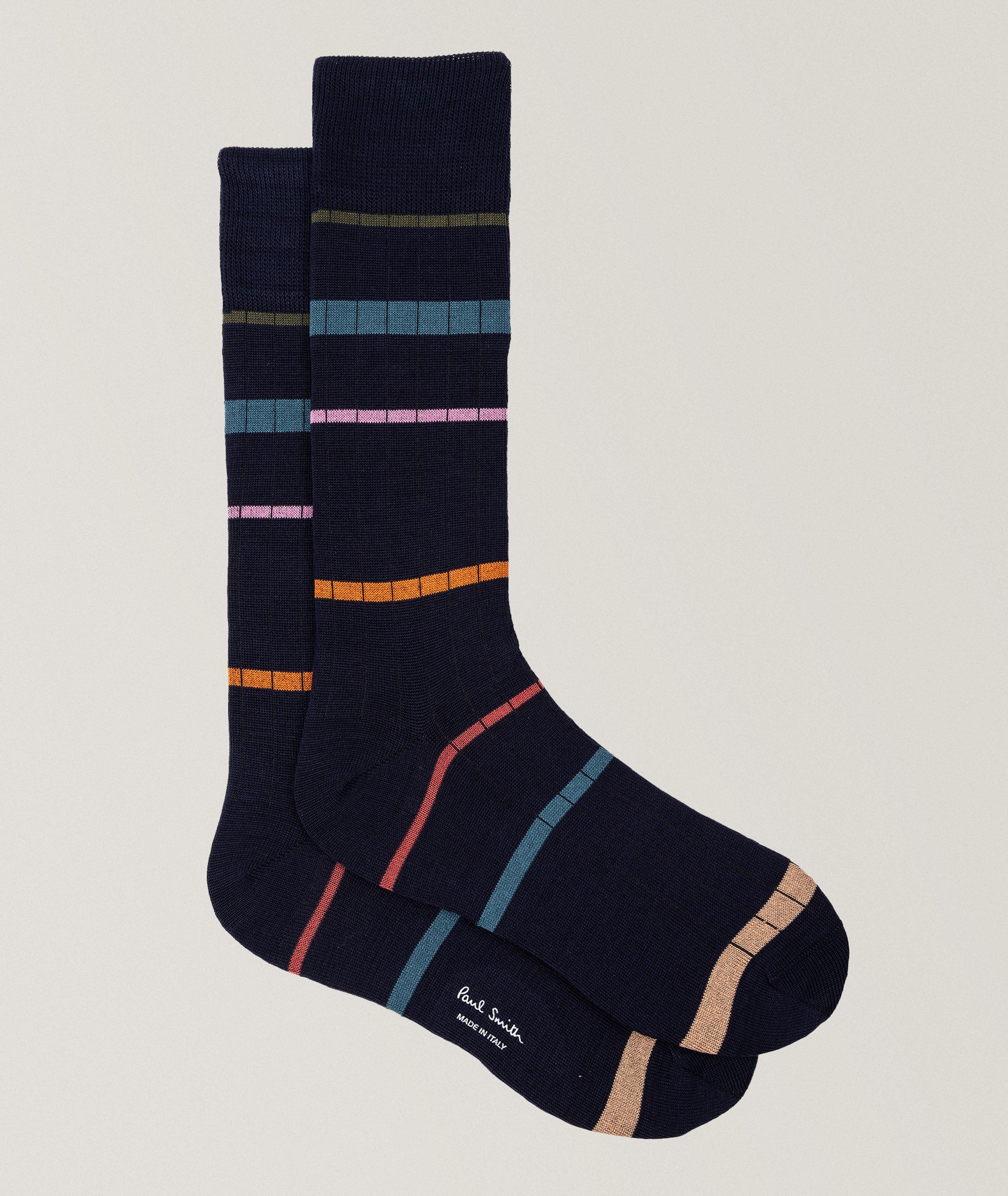 Spaced Stripe Ribbed Socks image 0