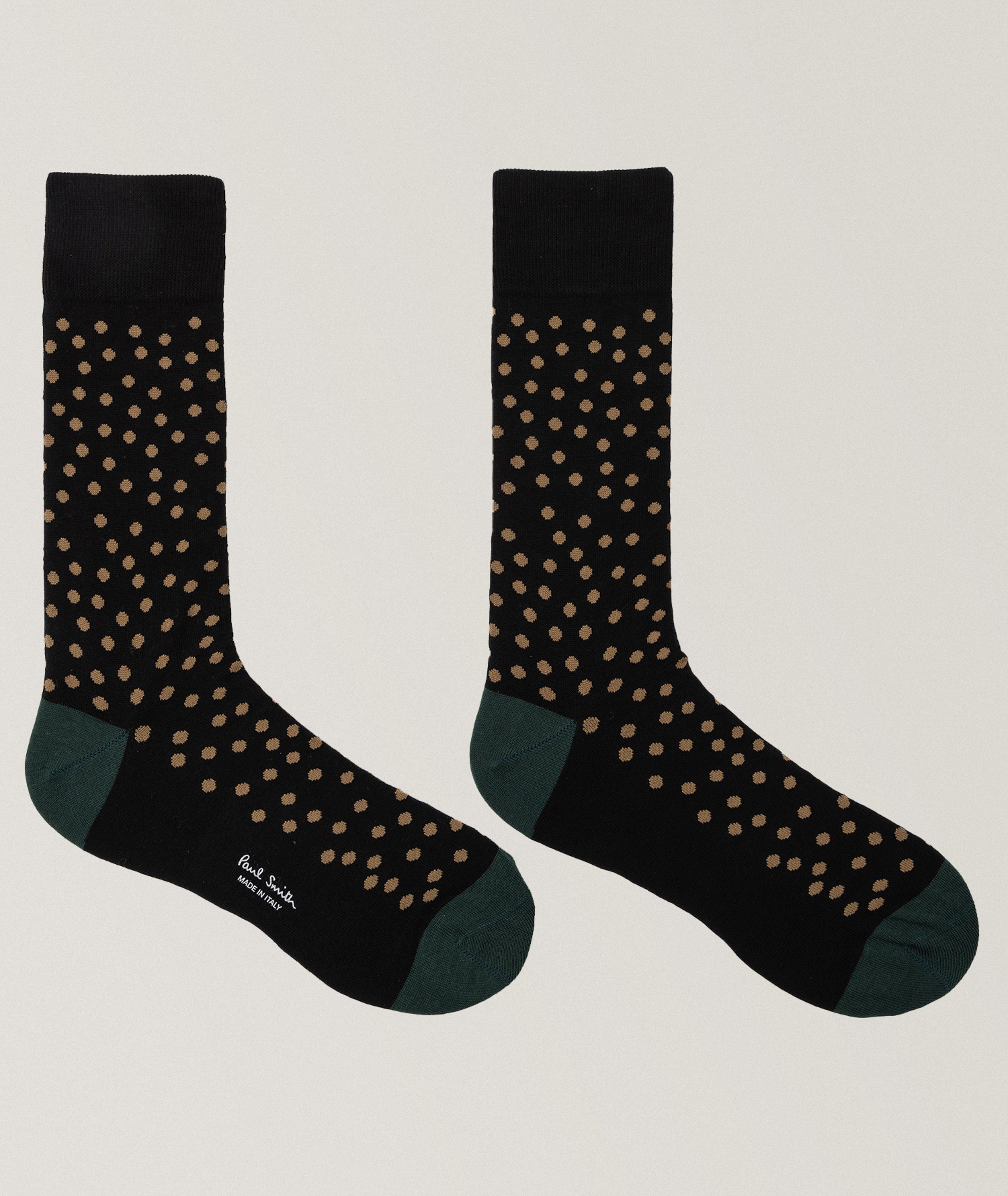 Humberto Dot Stretch-Cotton Dress Socks image 1