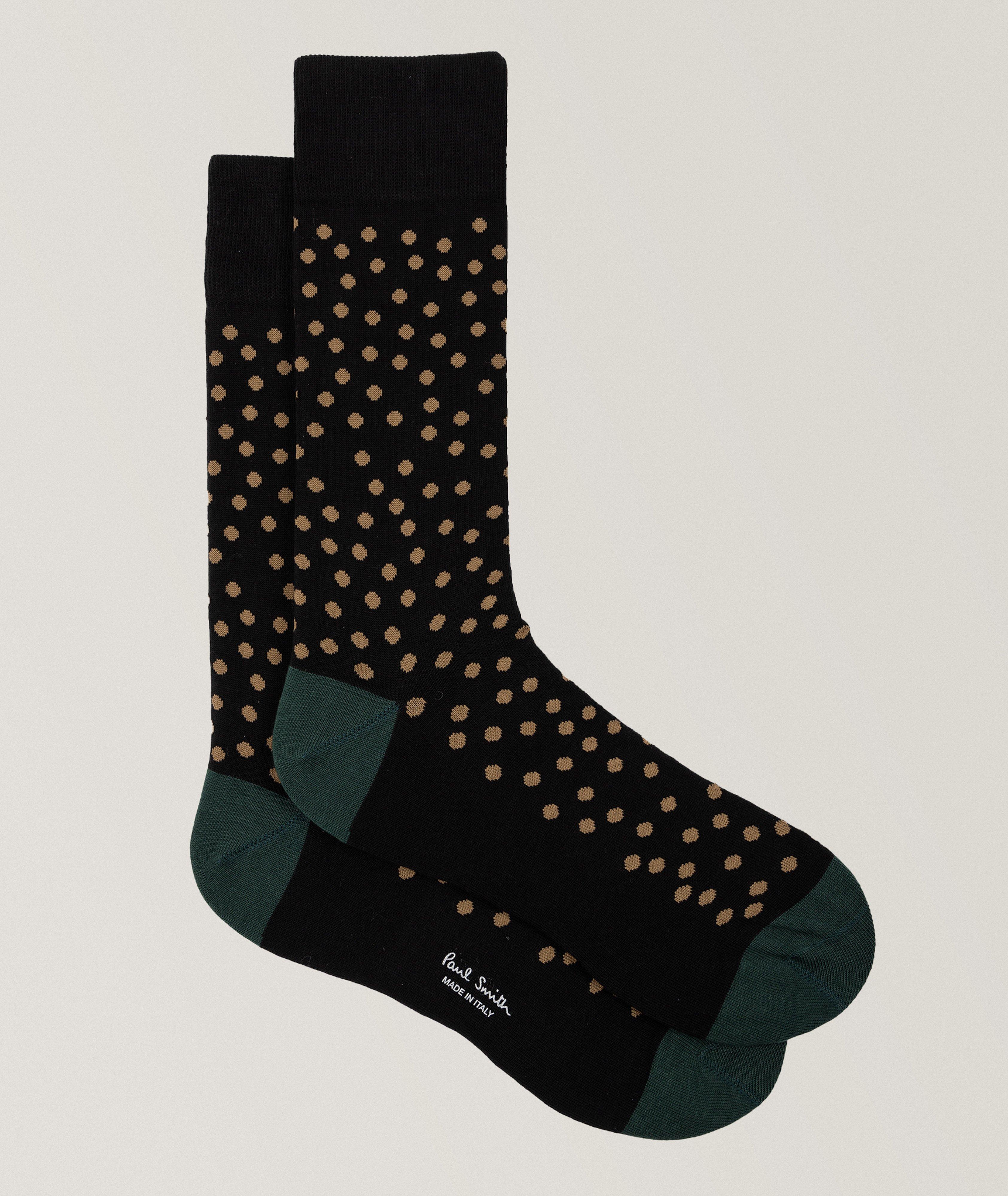 Humberto Dot Stretch-Cotton Dress Socks image 0