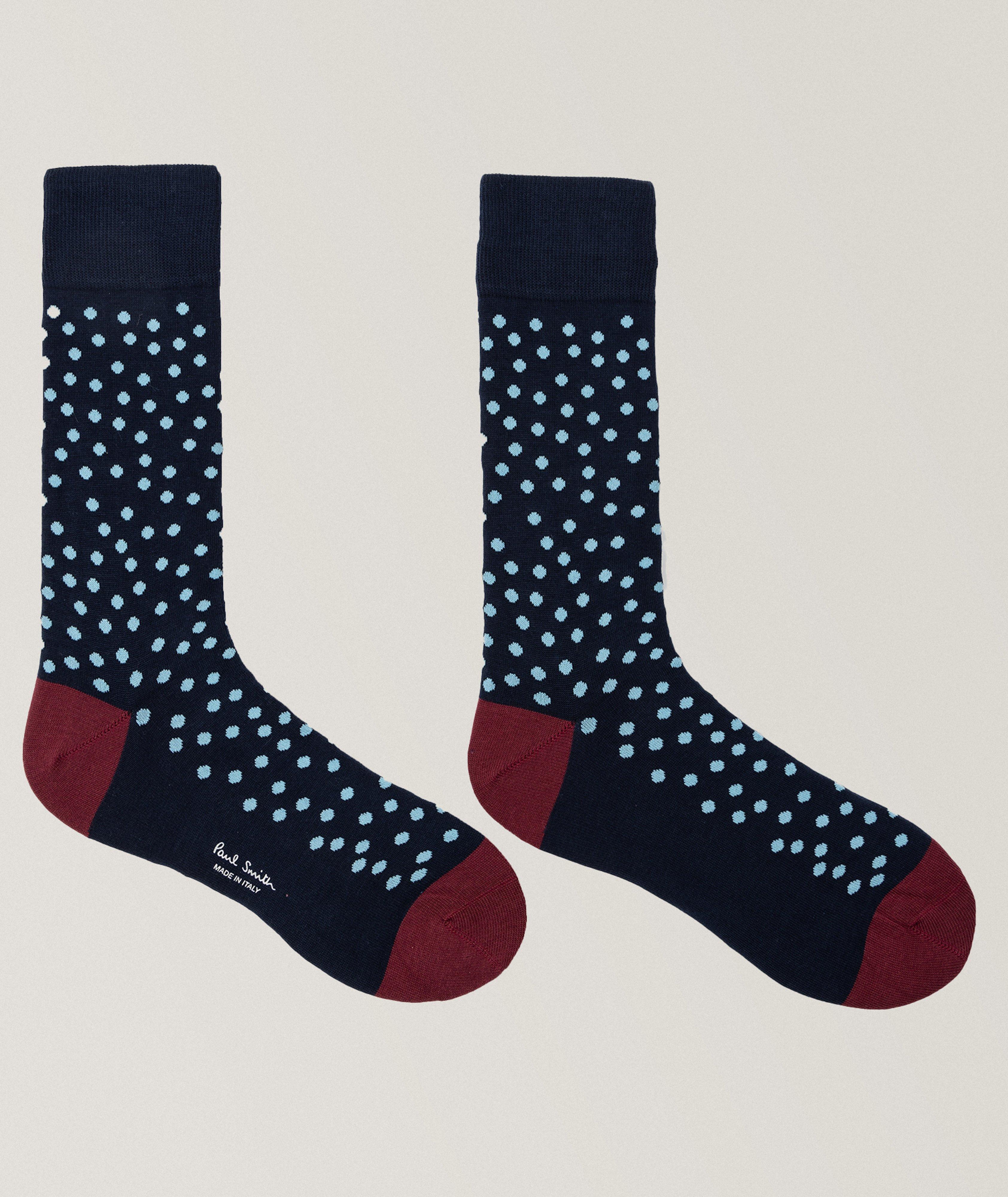 Polka Cotton-Blend Dress Socks image 1