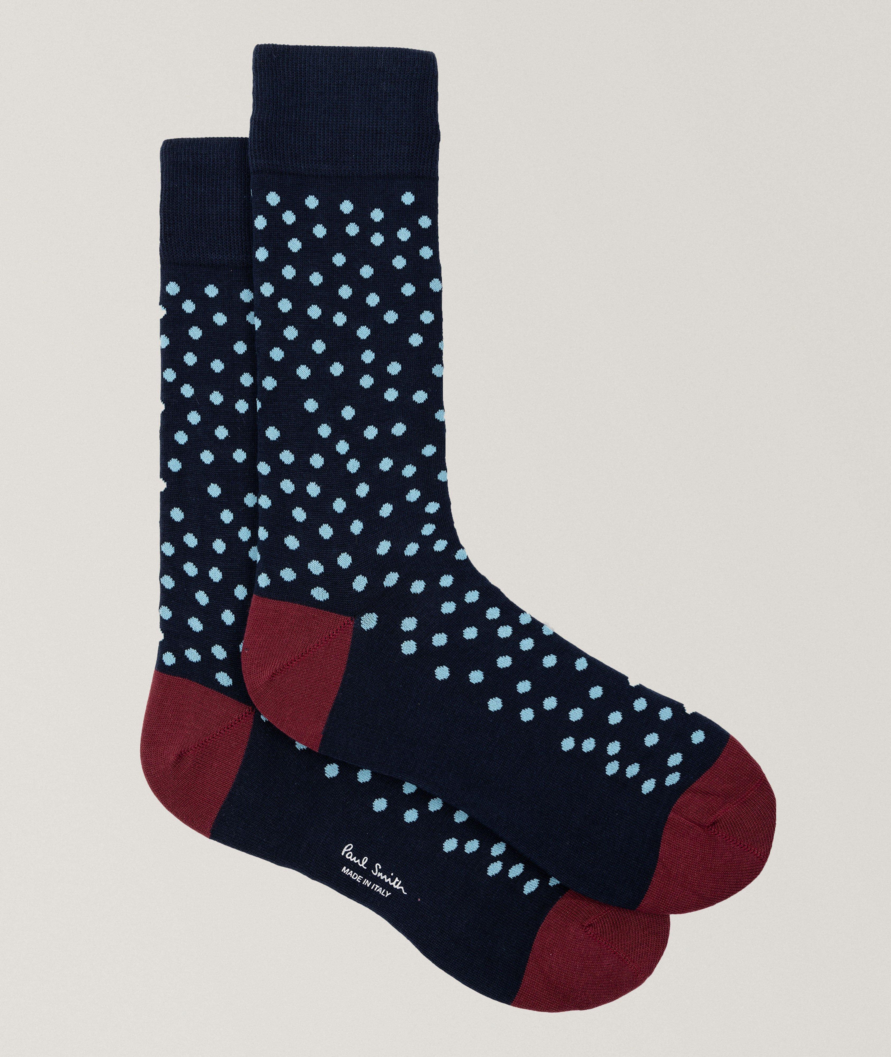 Polka Cotton-Blend Dress Socks image 0