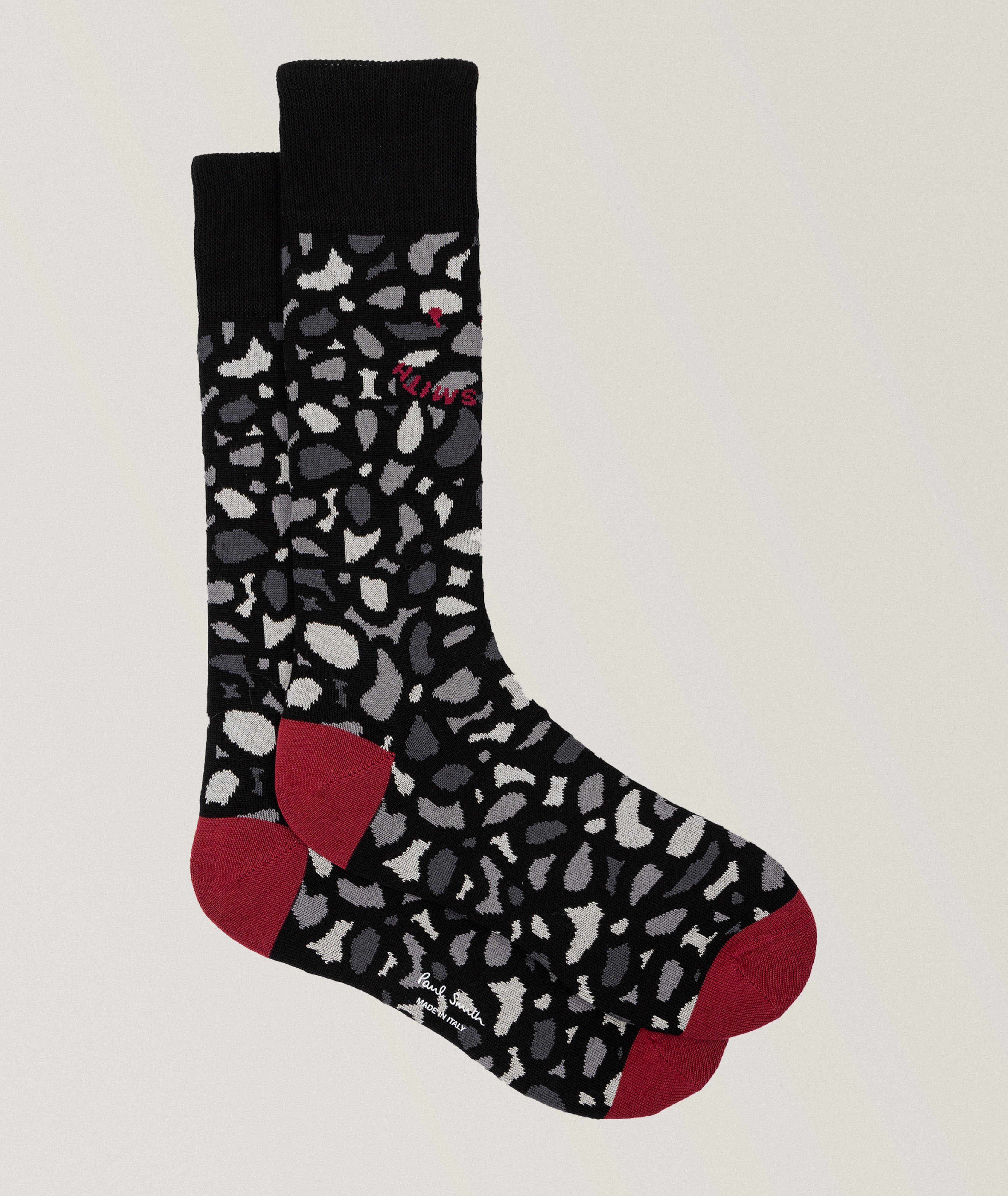 Camo Stretch-Cotton Dress Socks