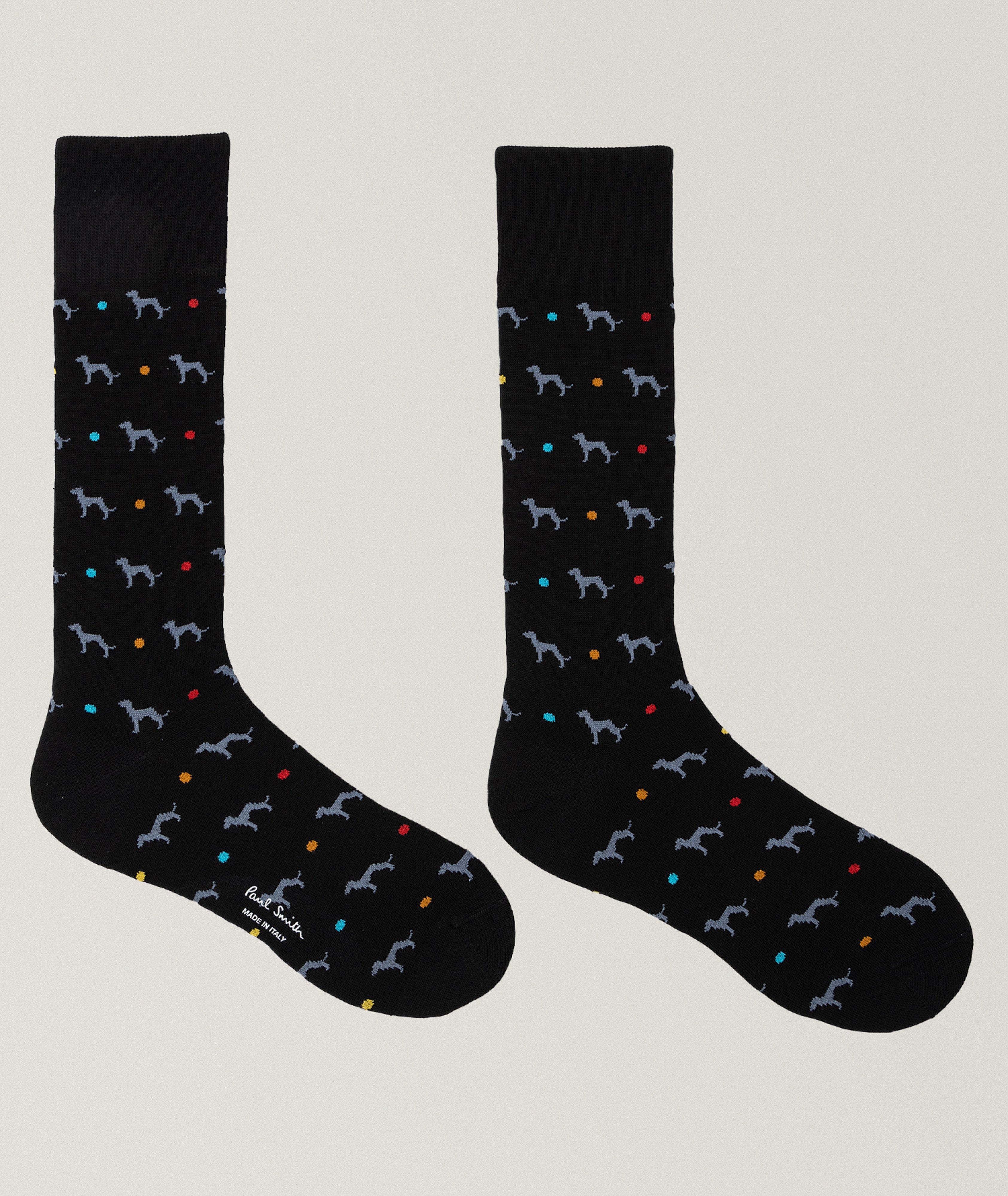 Chaussettes en mélange de coton à motif de lévriers image 1