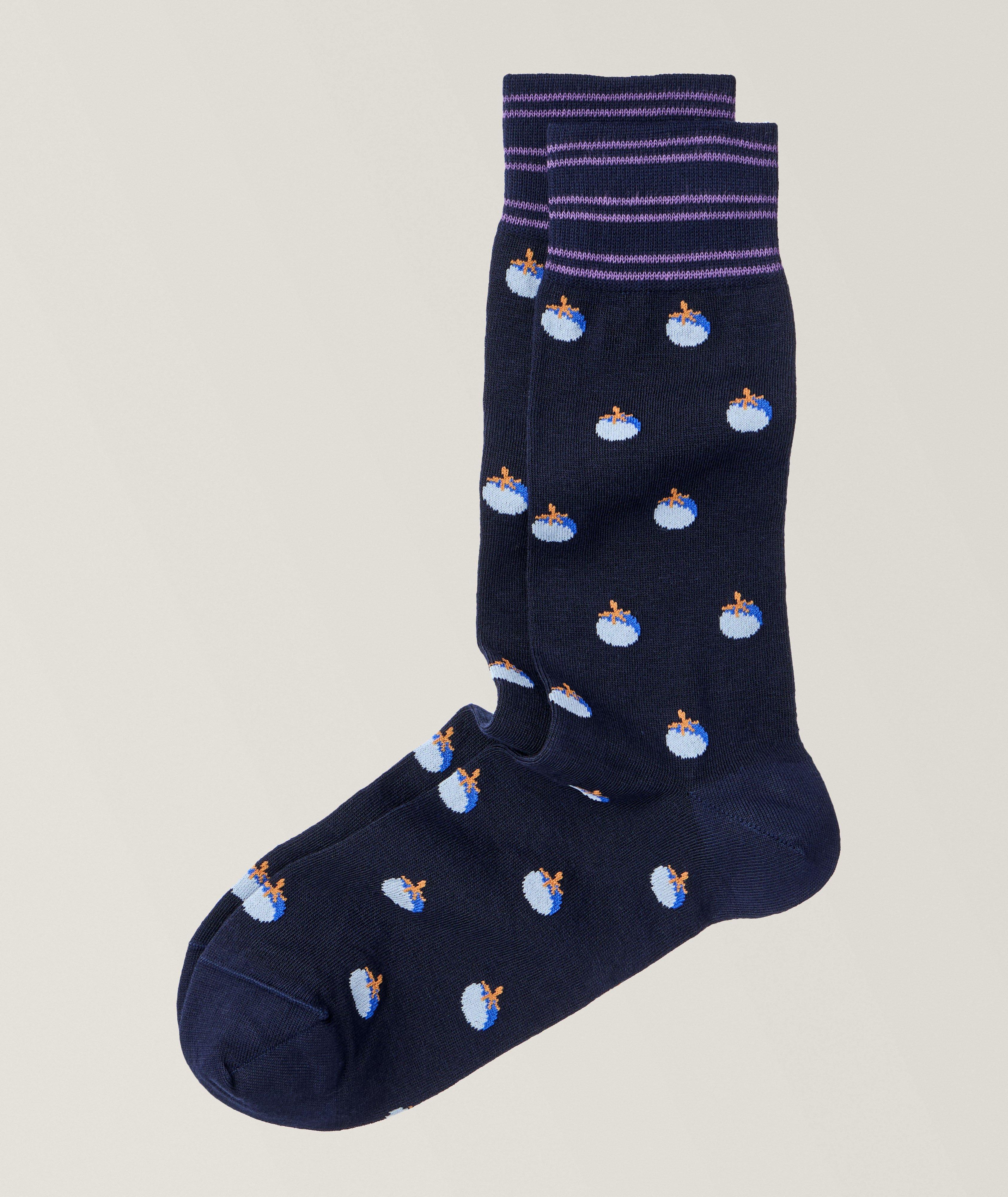 Chaussettes en mélange de coton à motif de tomates image 0