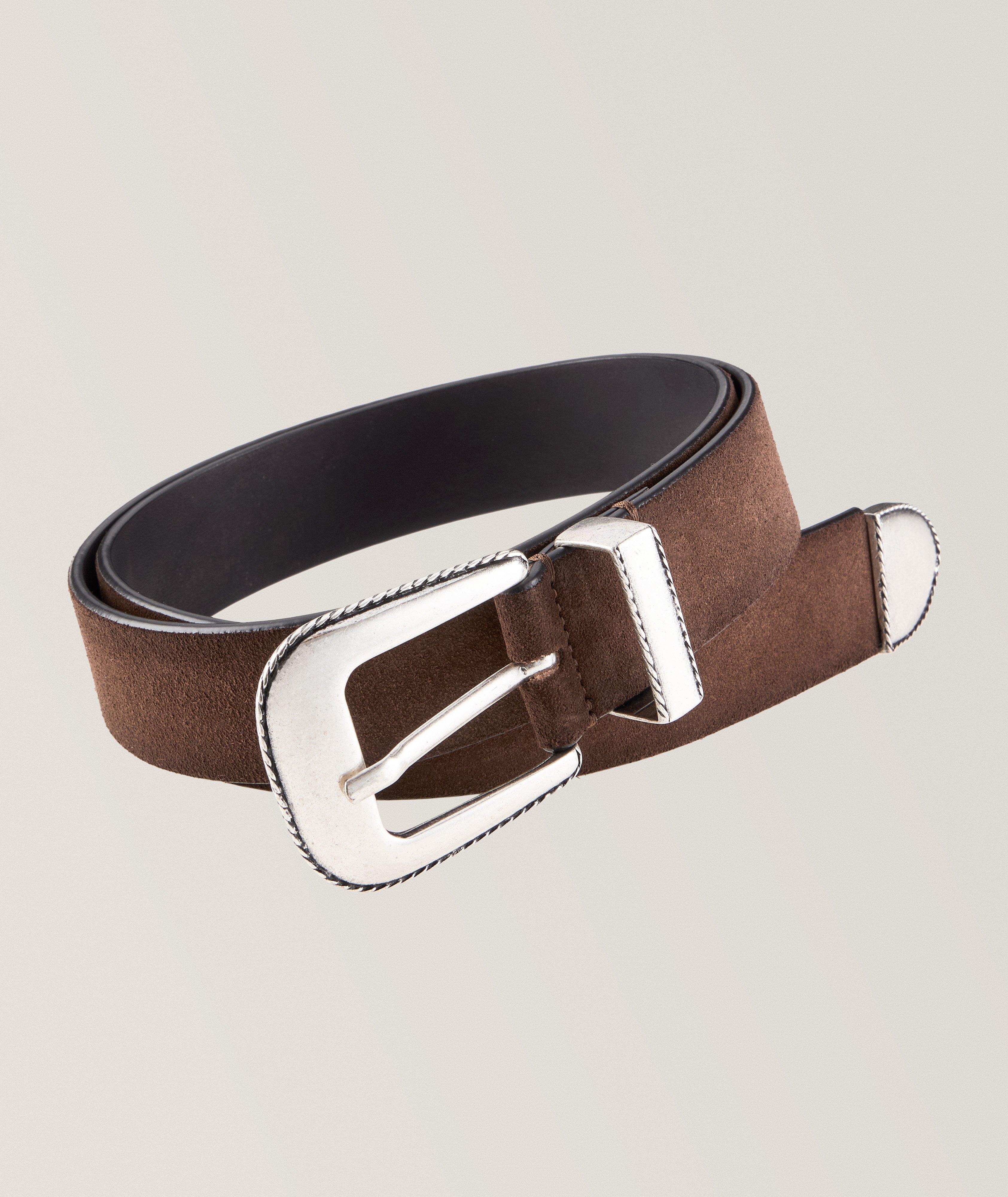 Oversized Western Buckle Suede Belt