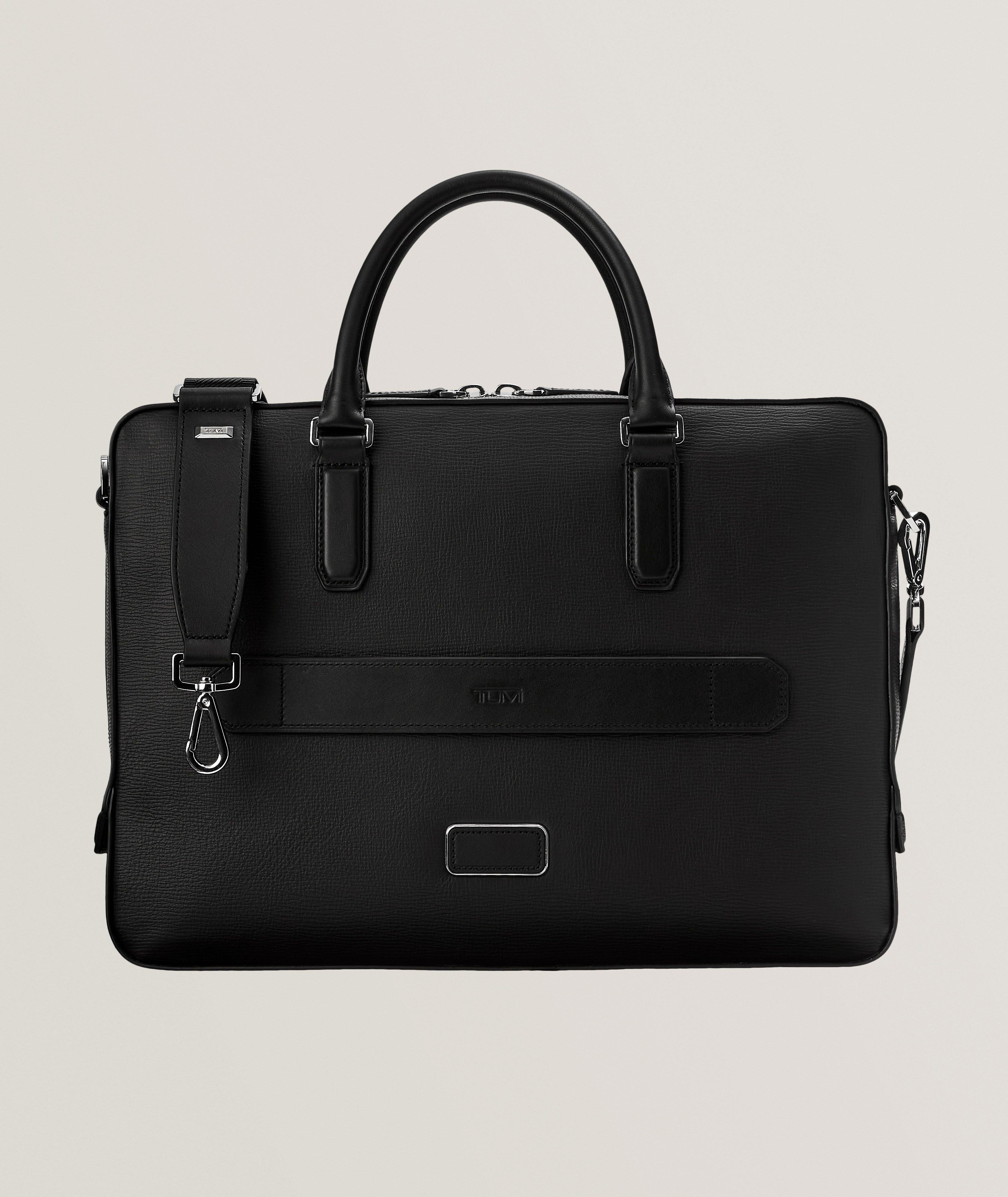 Leather zip briefcase online