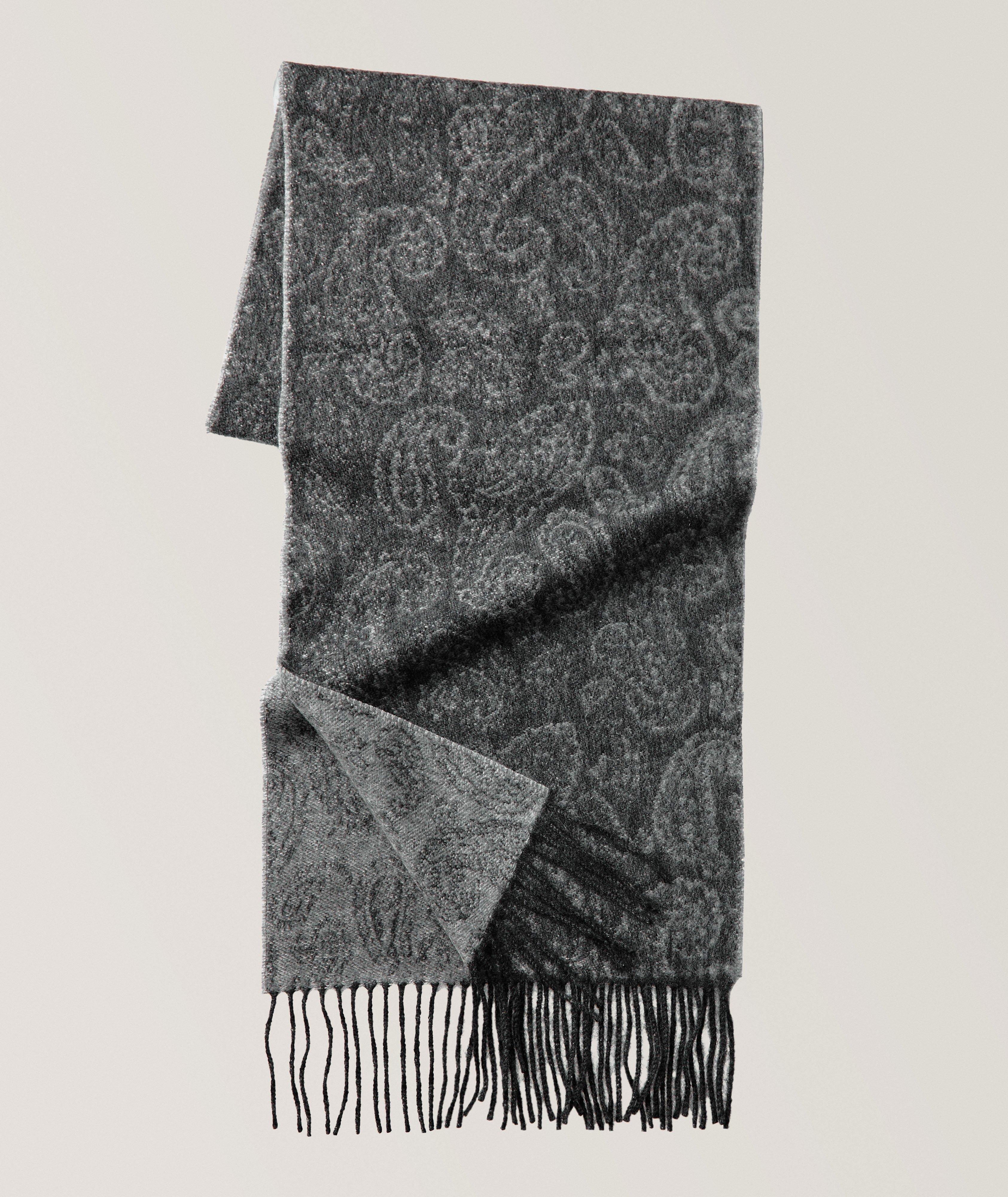 Paisley Cashmere Fringed Scarf image 0