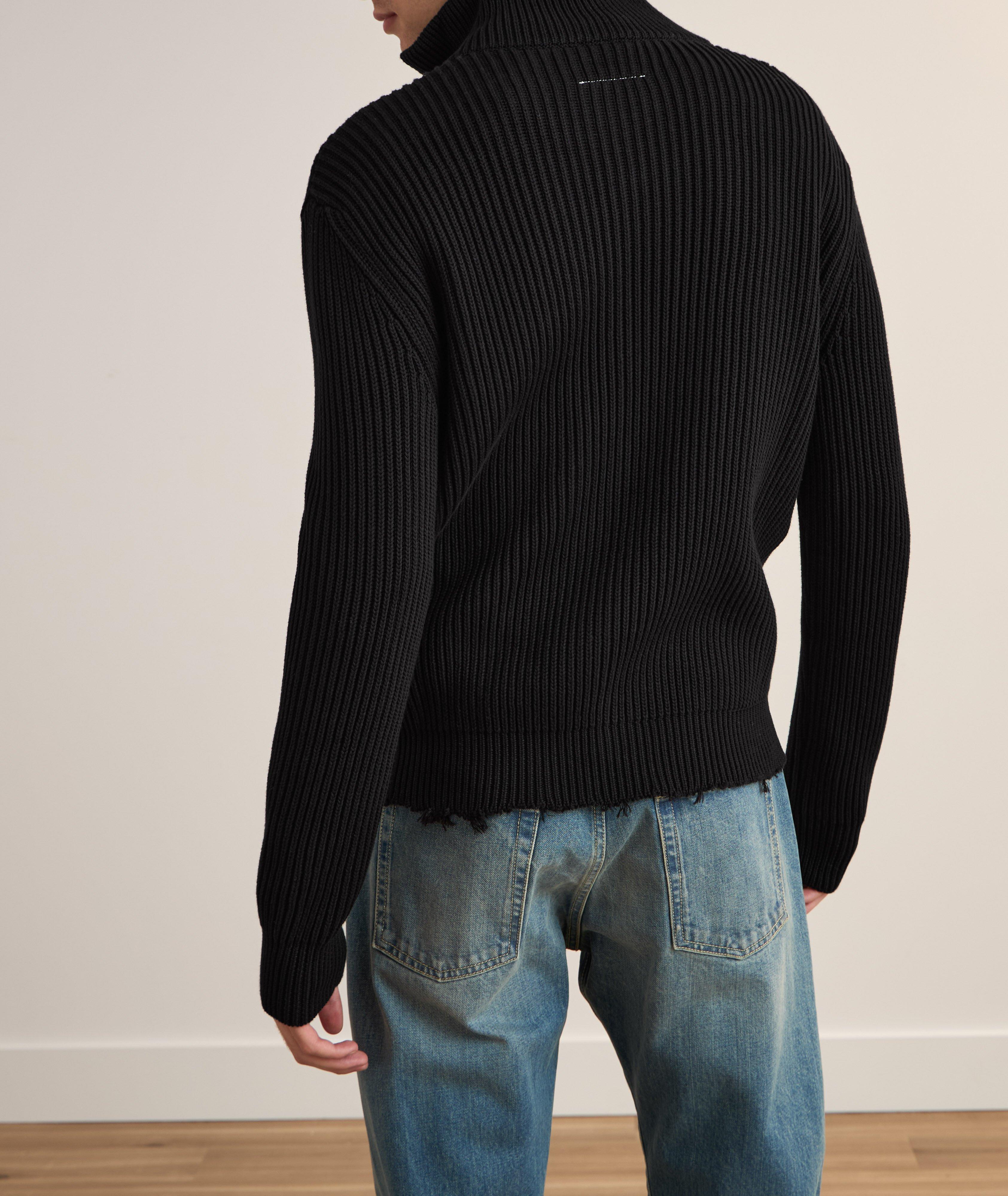 Distressed Hem Full-Zip Sweater image 2