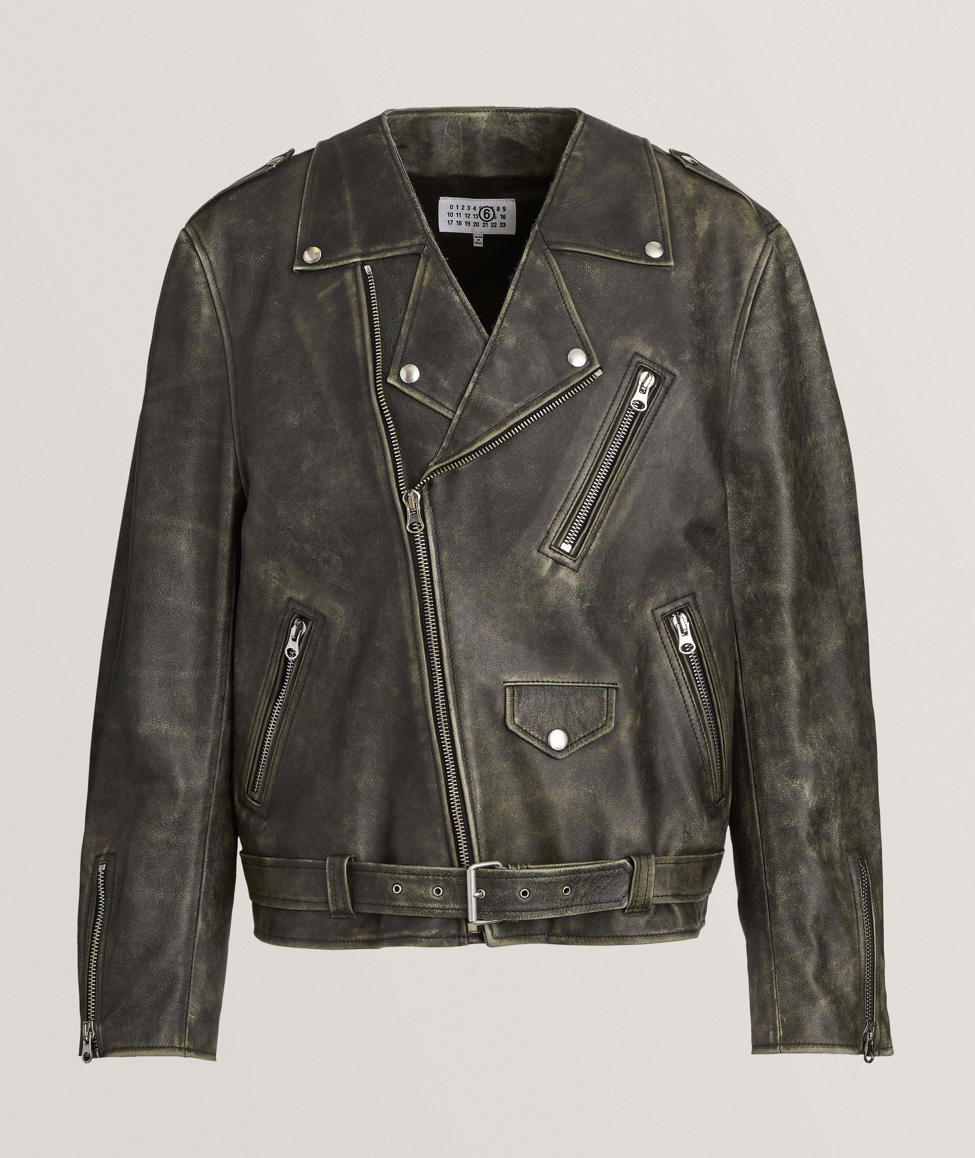 MM6 Maison Margiela L Oiel Leather Jacket Leather Harry Rosen