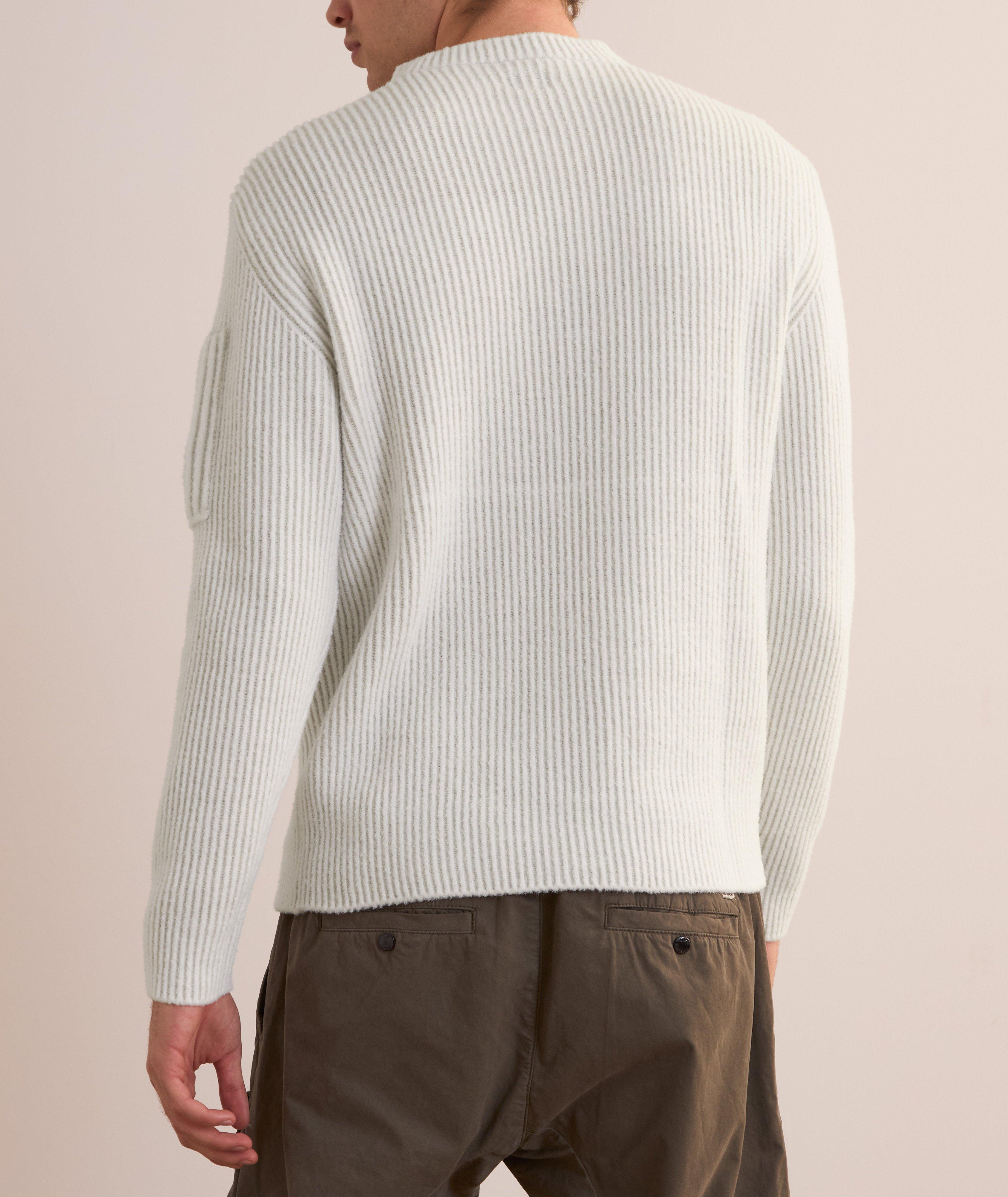 Two-Tone Ribbed Knit Crewneck Sweater image 2