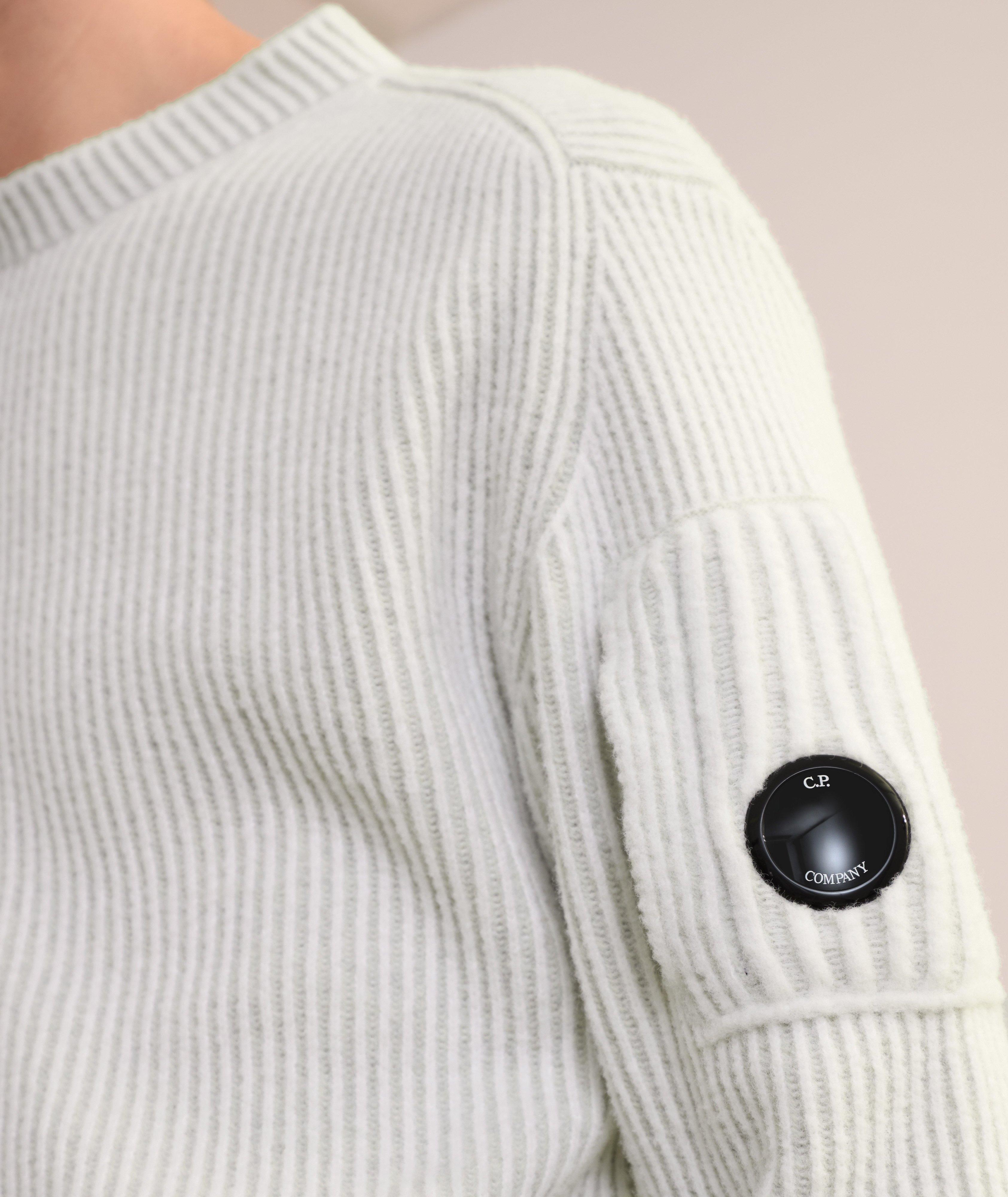 Two-Tone Ribbed Knit Crewneck Sweater image 3