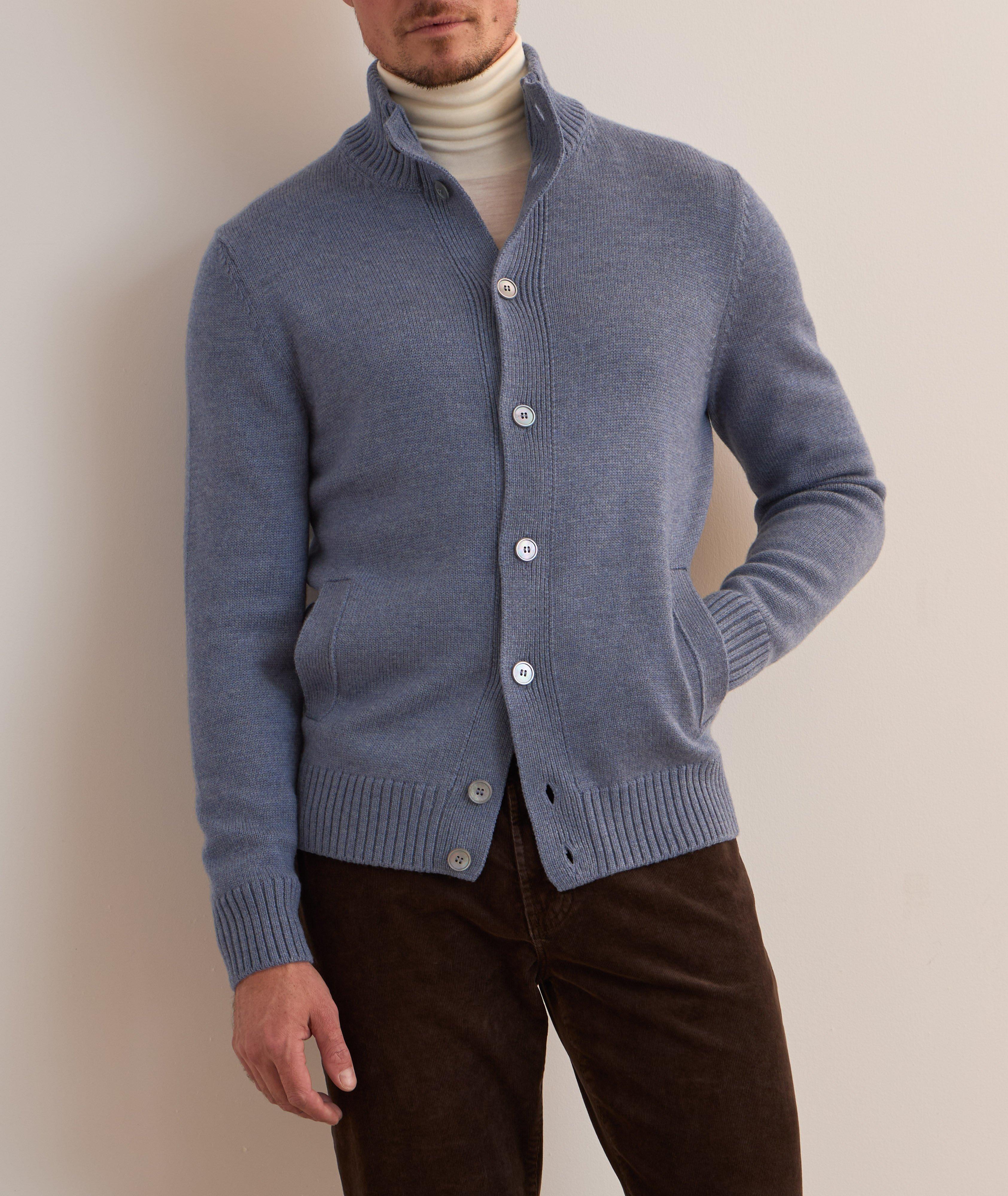 Herringbone Virgin Wool Cardigan  image 1