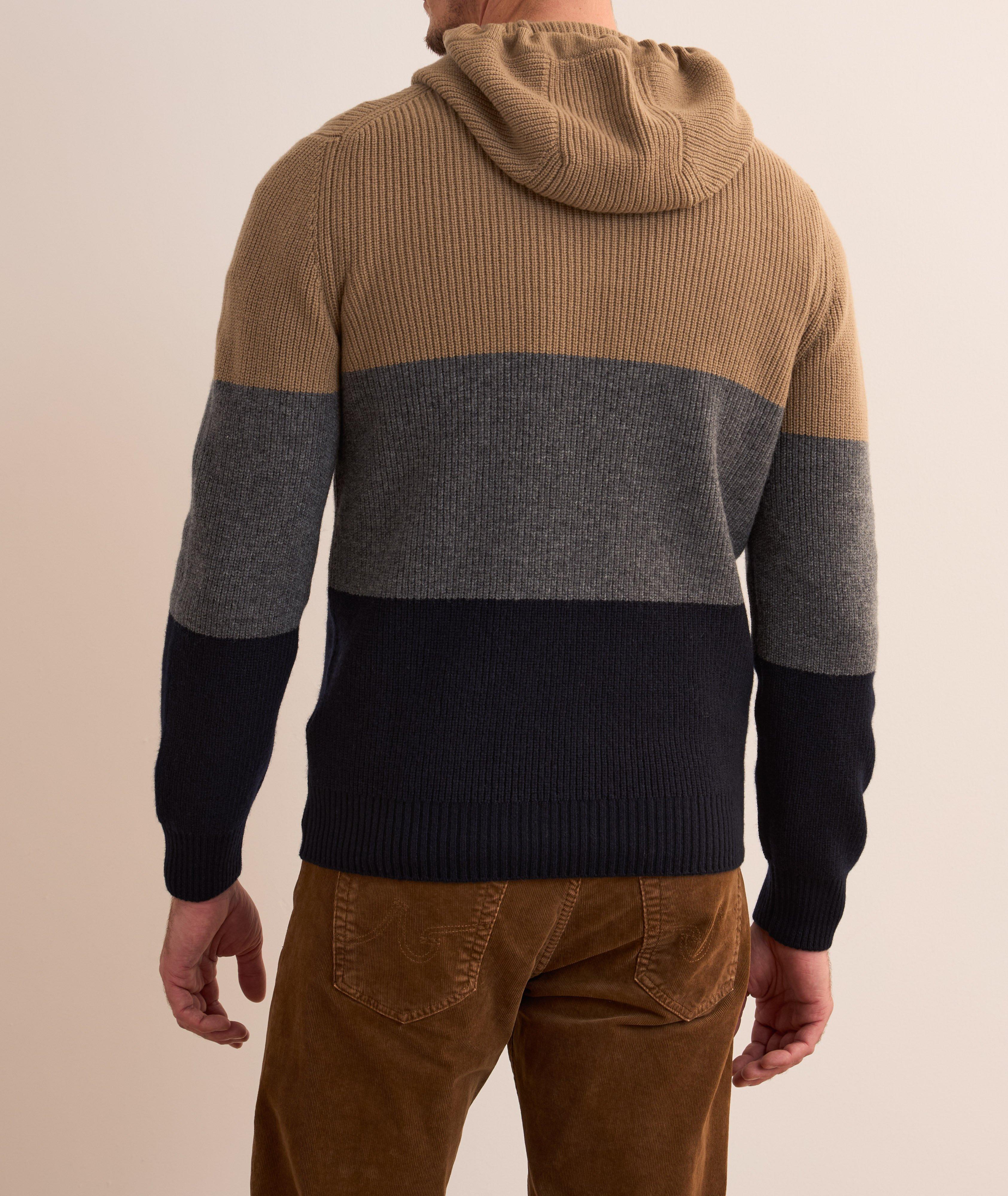 Colourblock Virgin Wool Hooded Sweater image 2