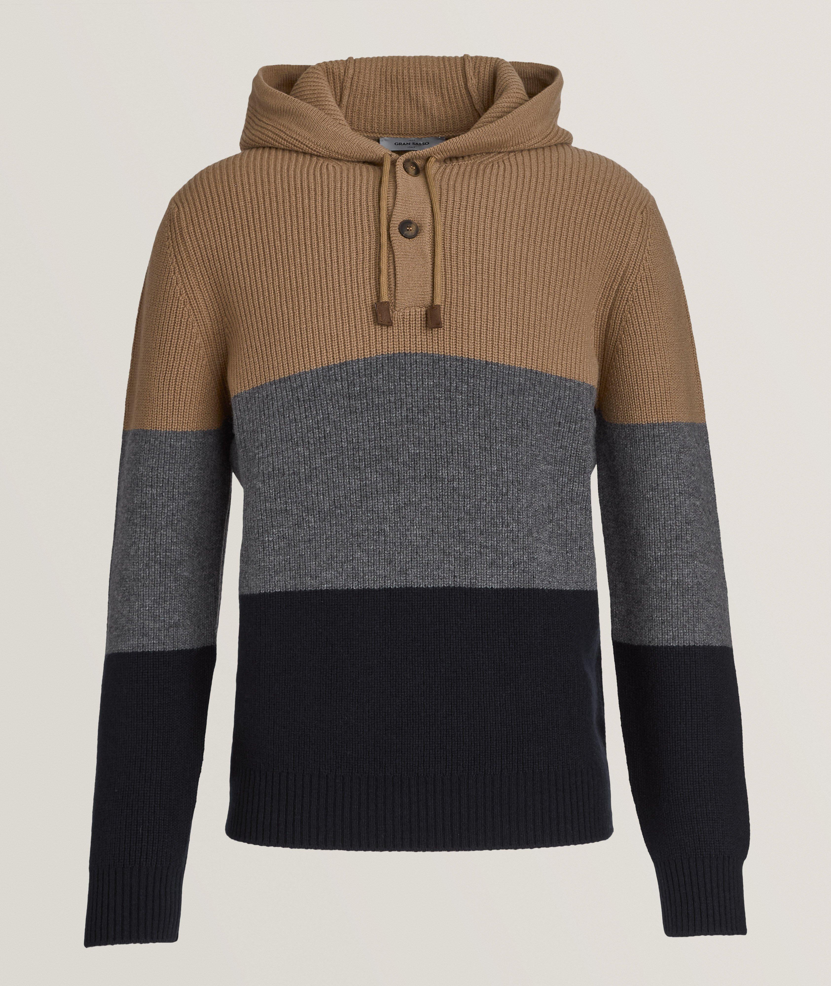 Colourblock Virgin Wool Hooded Sweater image 0