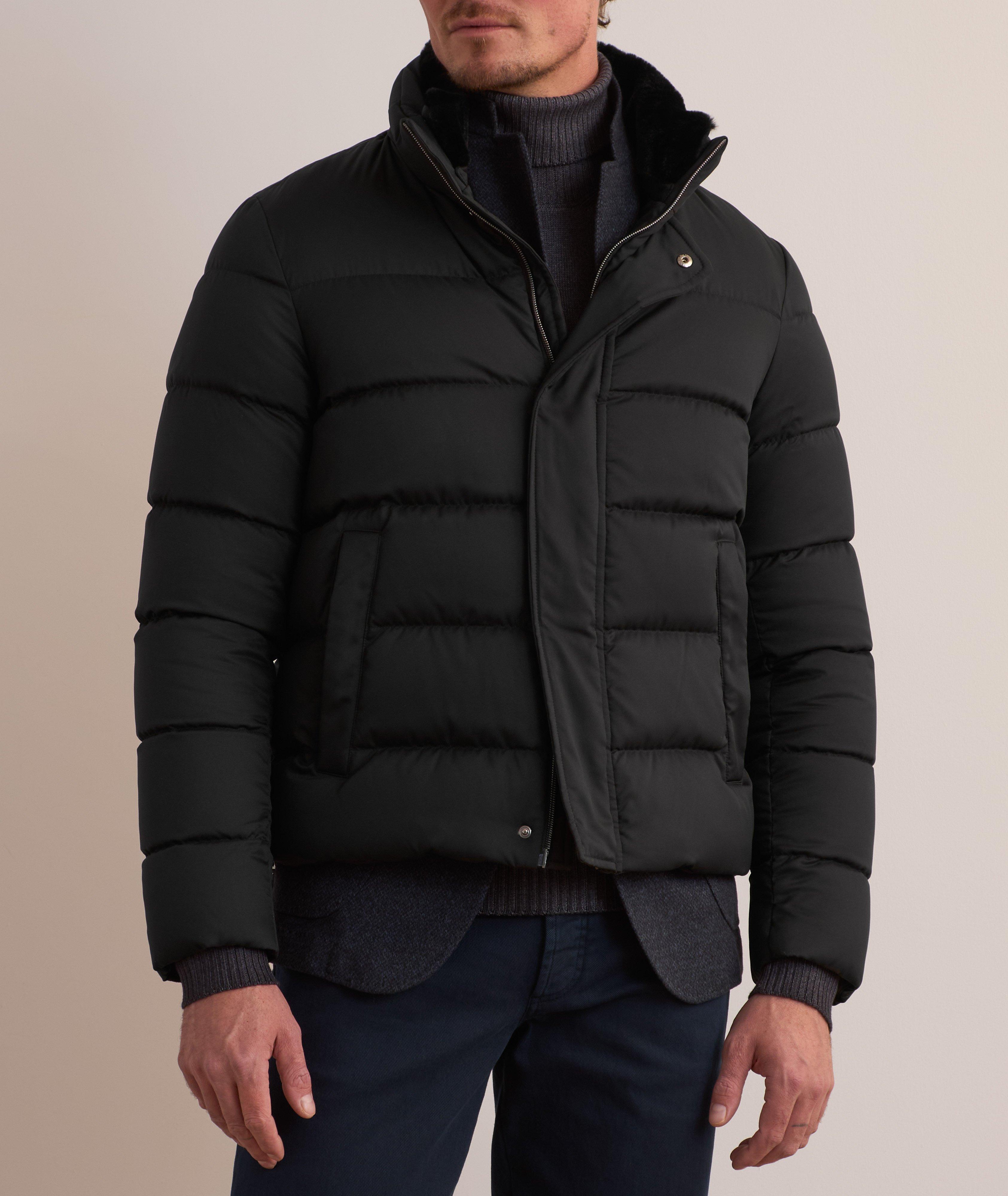 Faux Fur-Trim Puffer Jacket image 1