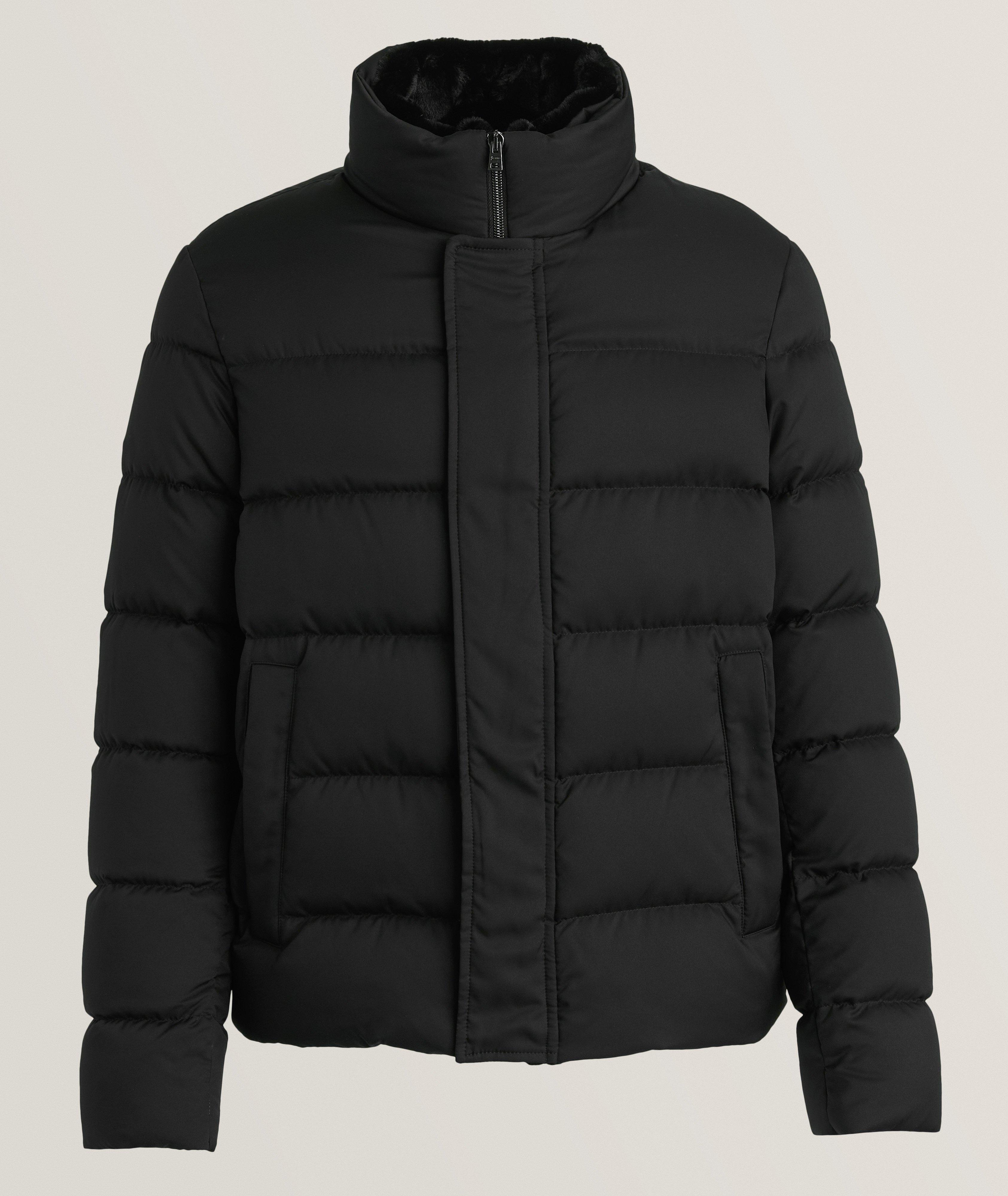 Blouson matelassé à détail en fausse fourrure image 0
