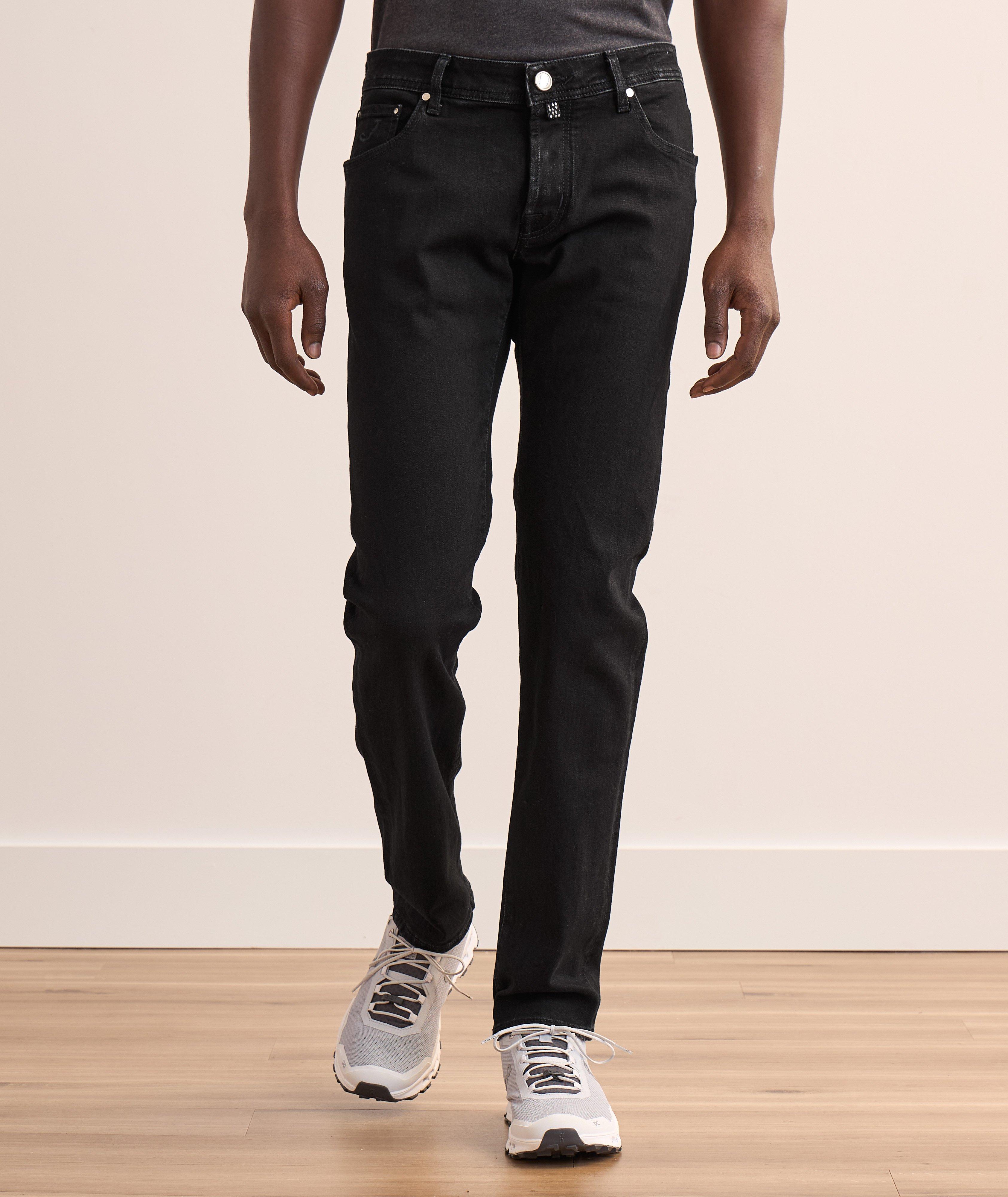 Nick Metal Logo Patch Slim Jeans