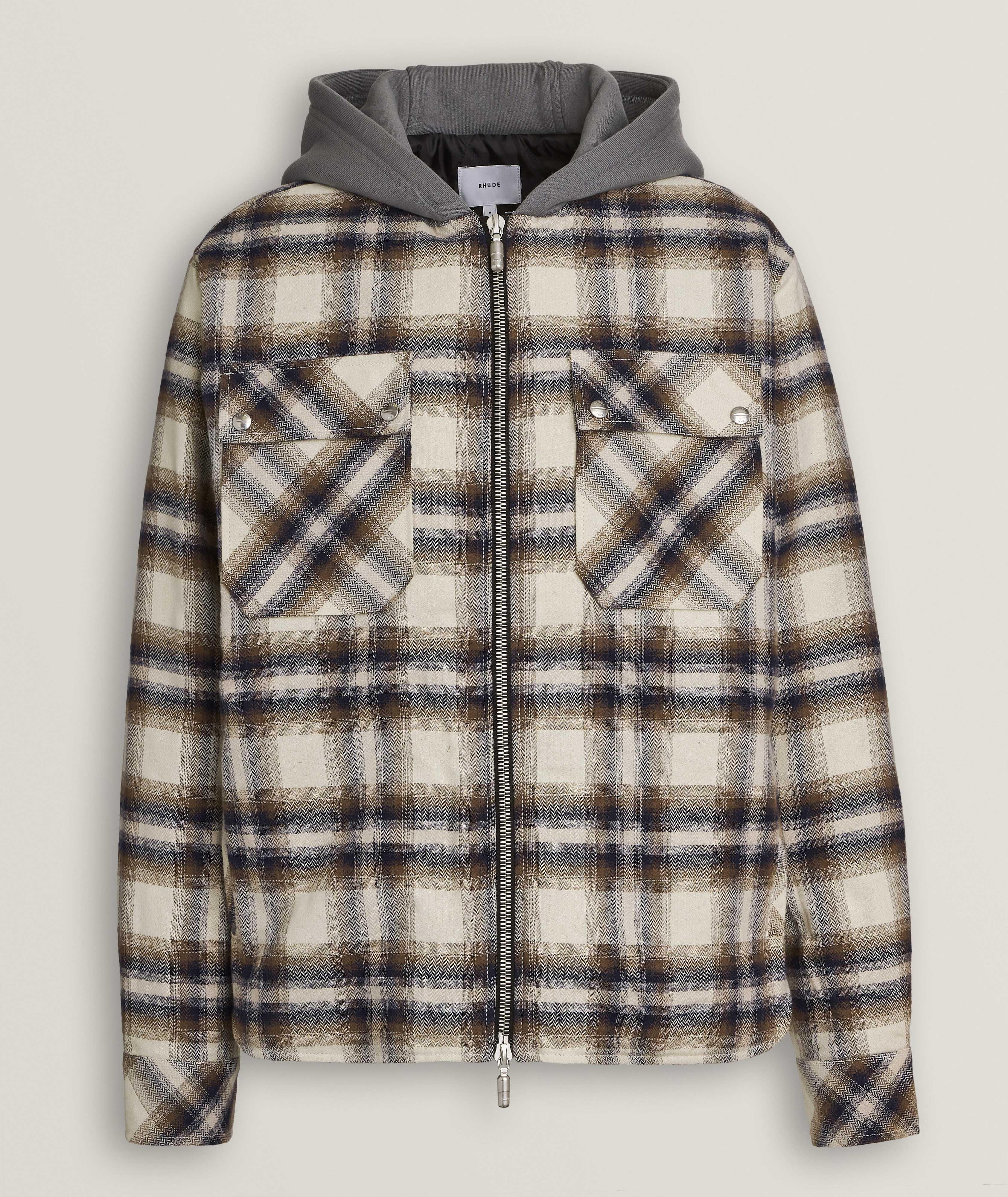 Check Zip Hooded Sweater image 0