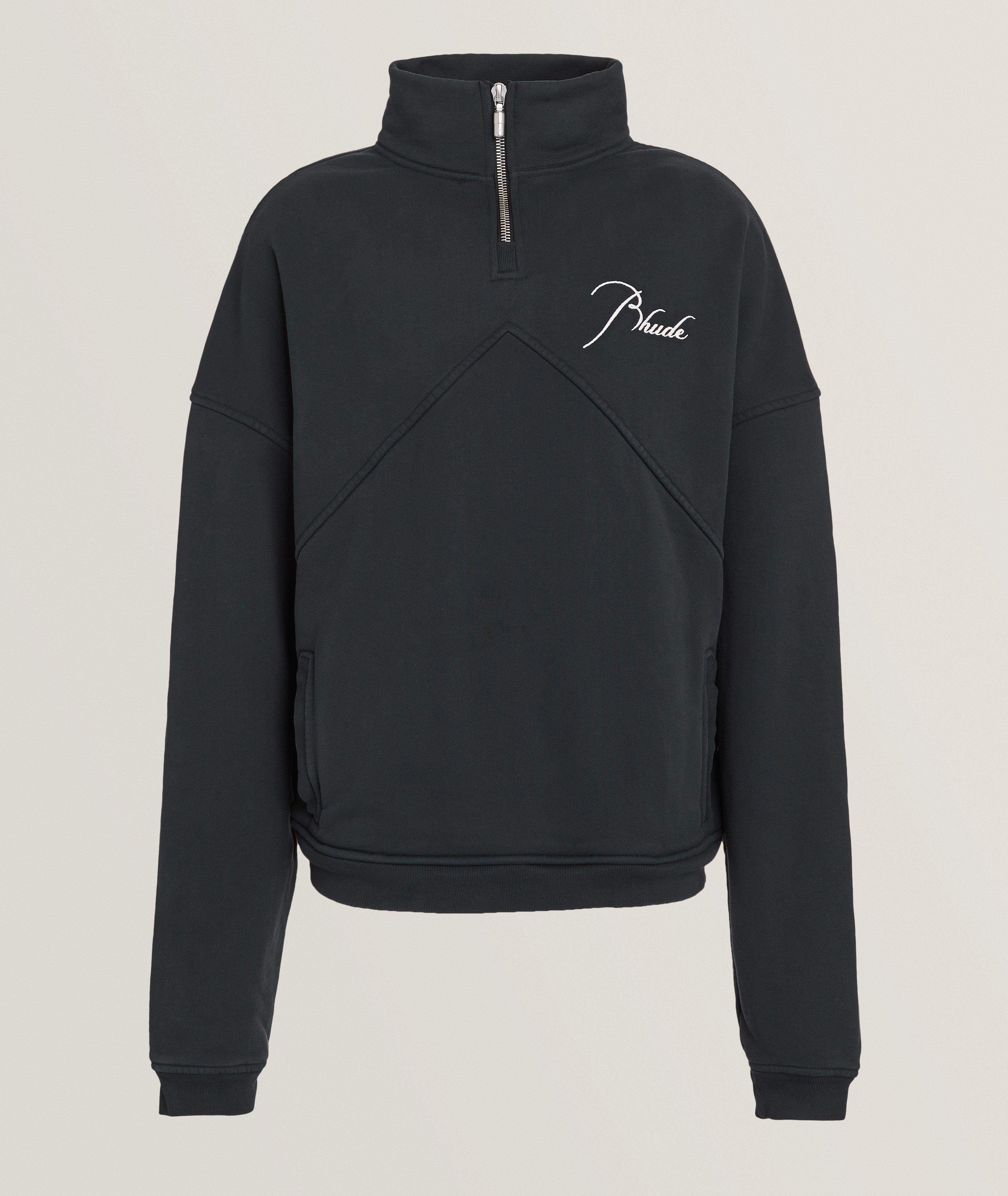 Embroidered Logo Quarter-Zip Sweater image 0