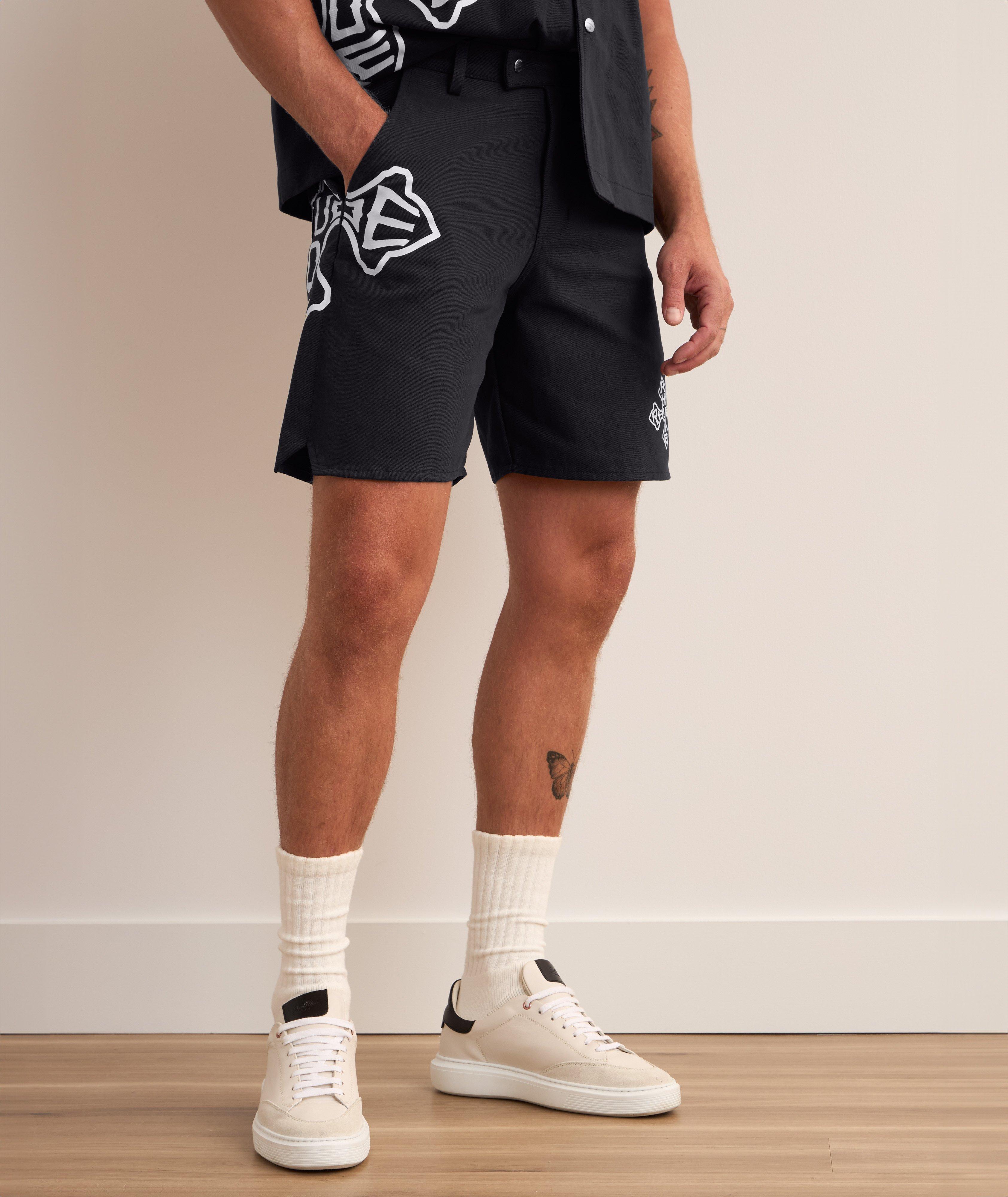 Cross Logo Cotton Twill Shorts  image 1