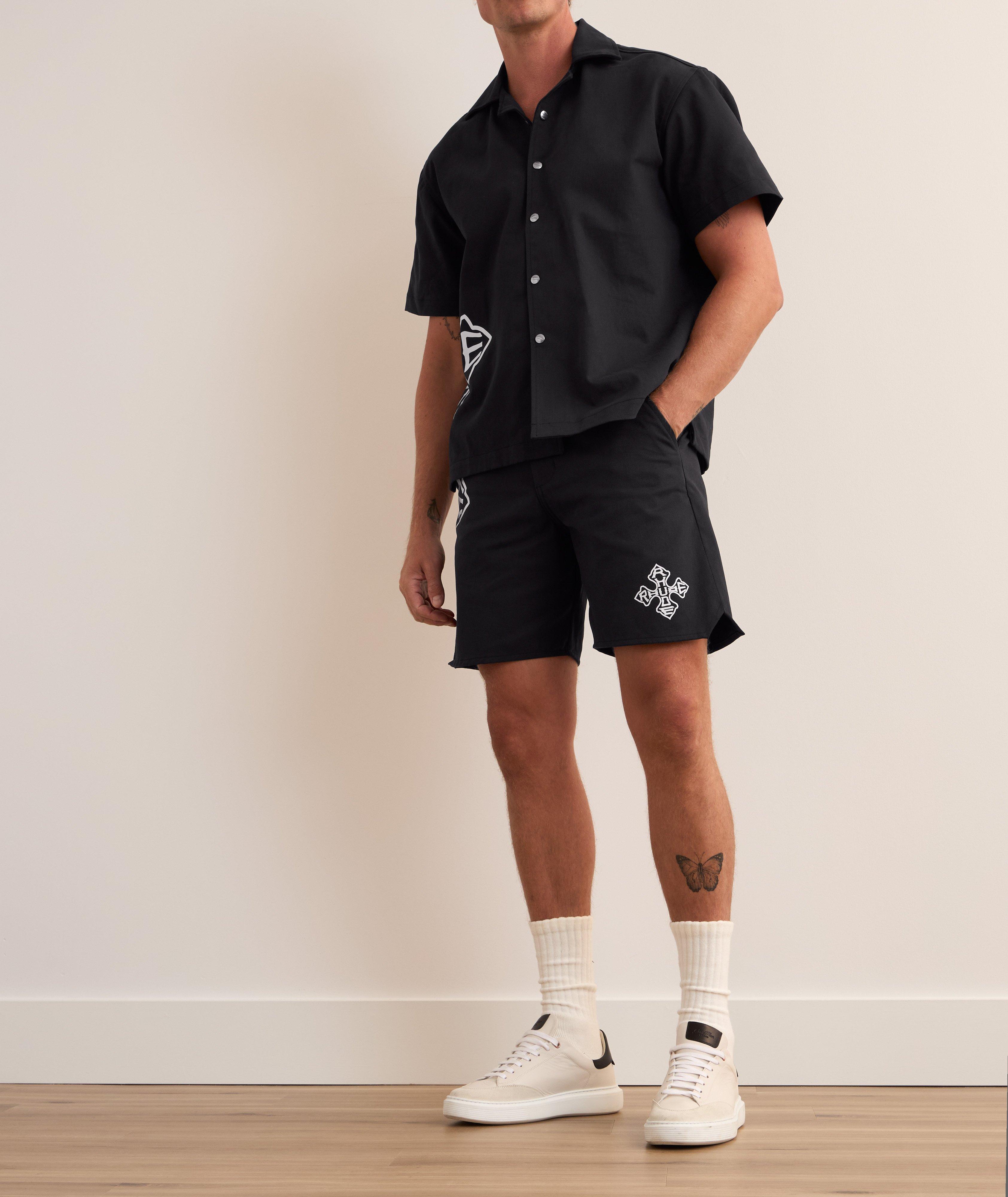 Cross Logo Cotton Twill Shorts  image 3