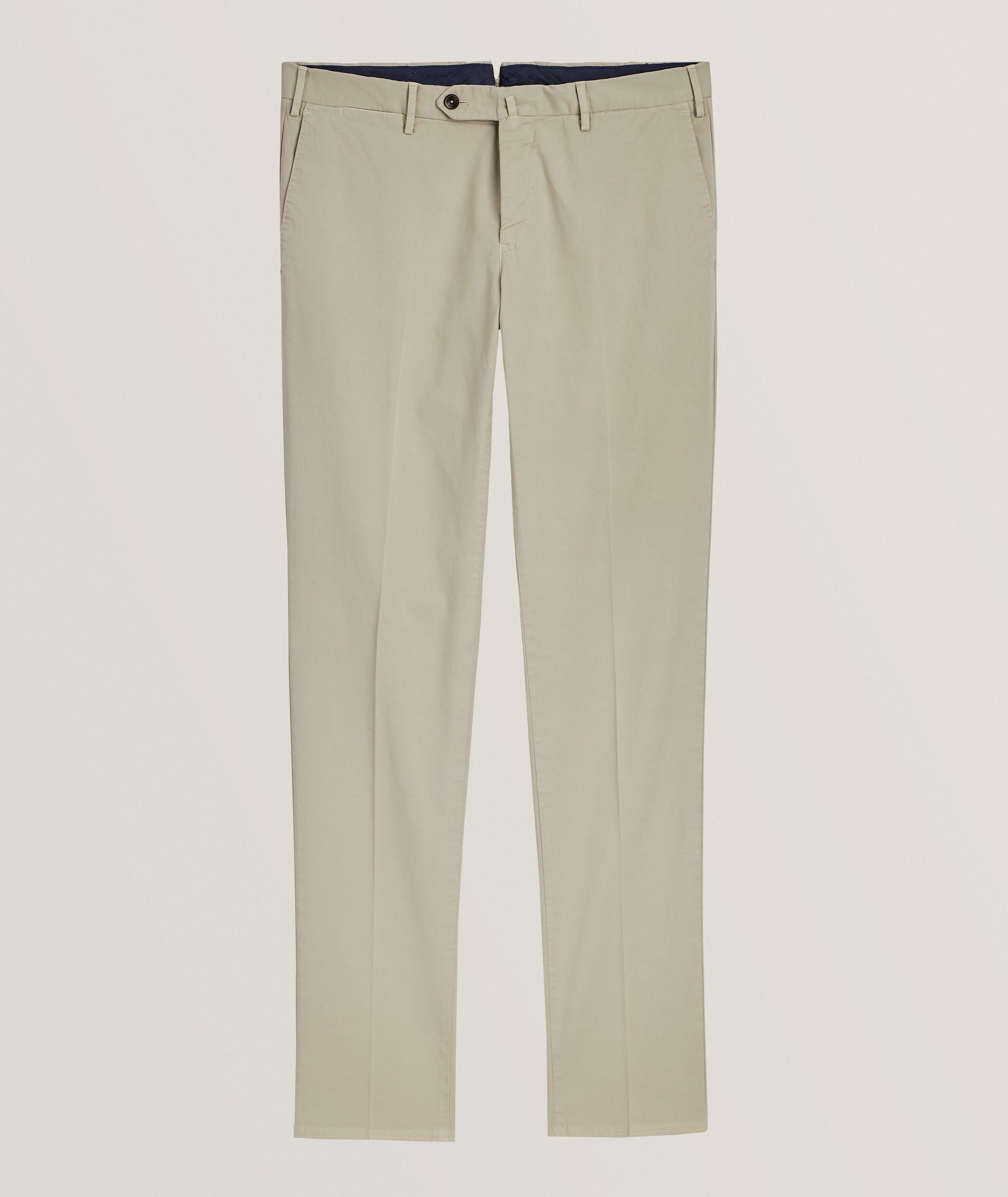 Stretch-Cotton Pleated Pants image 0