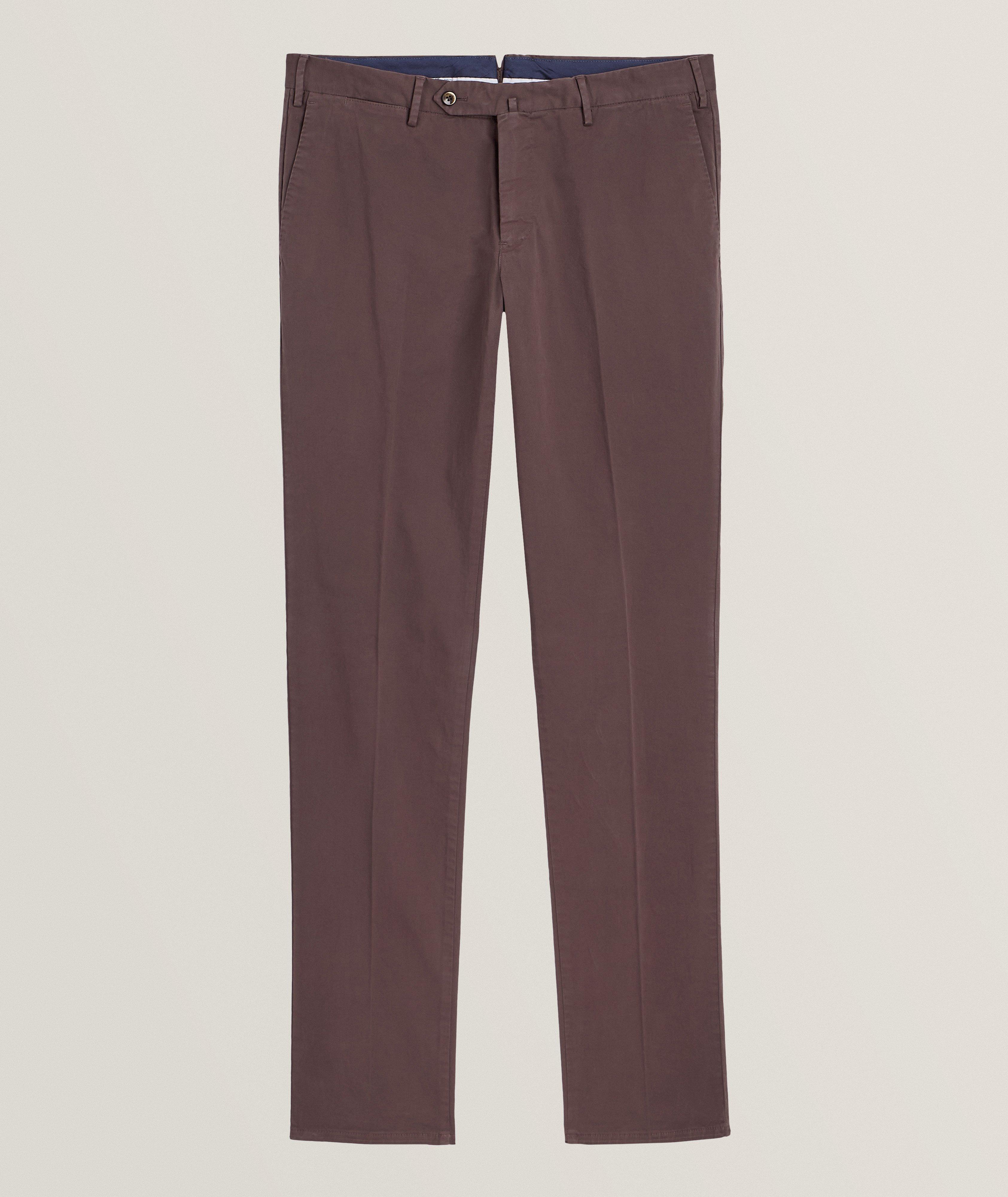 Stretch-Cotton Pleated Pants image 0