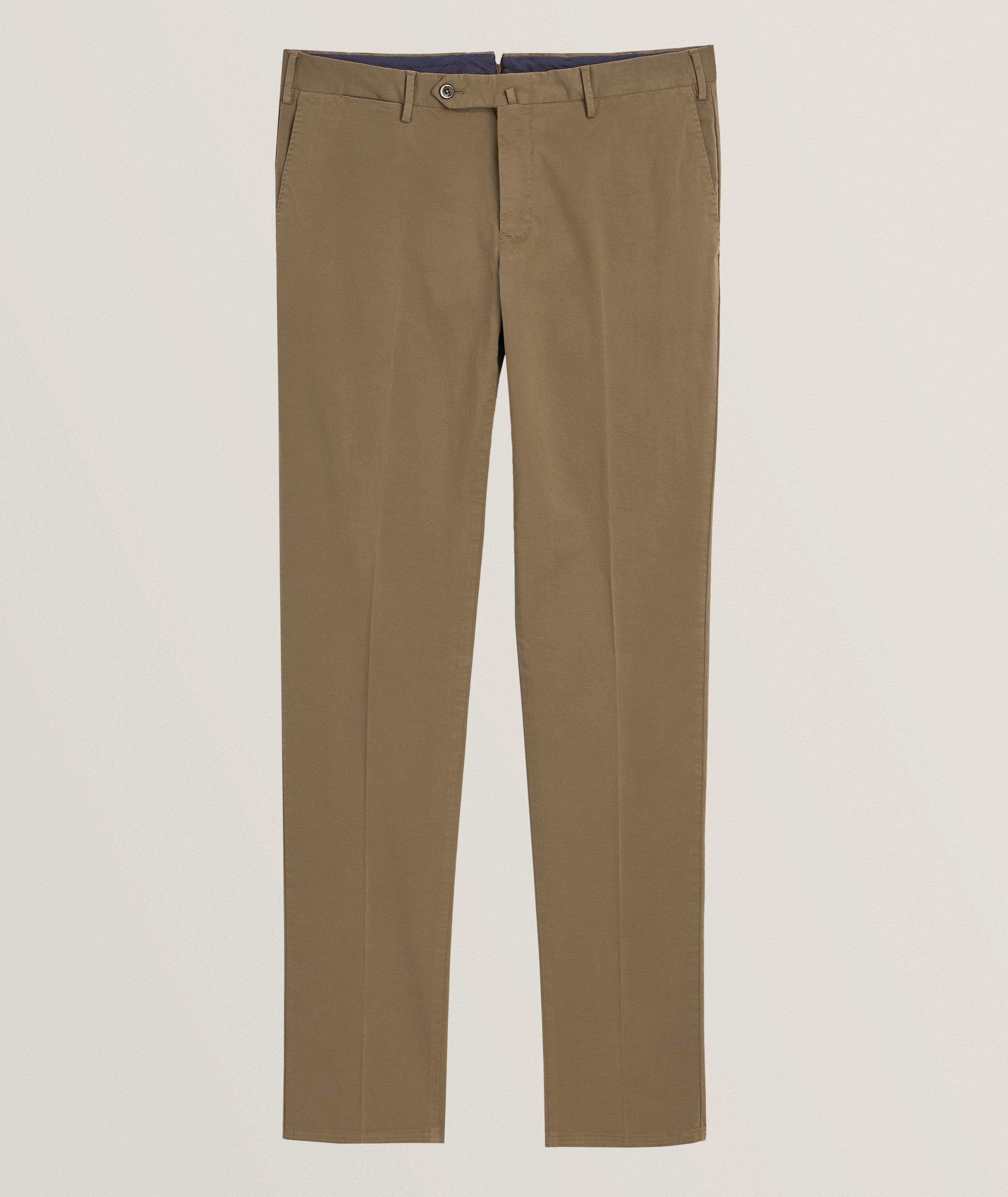 Stretch-Cotton Pleated Pants image 0