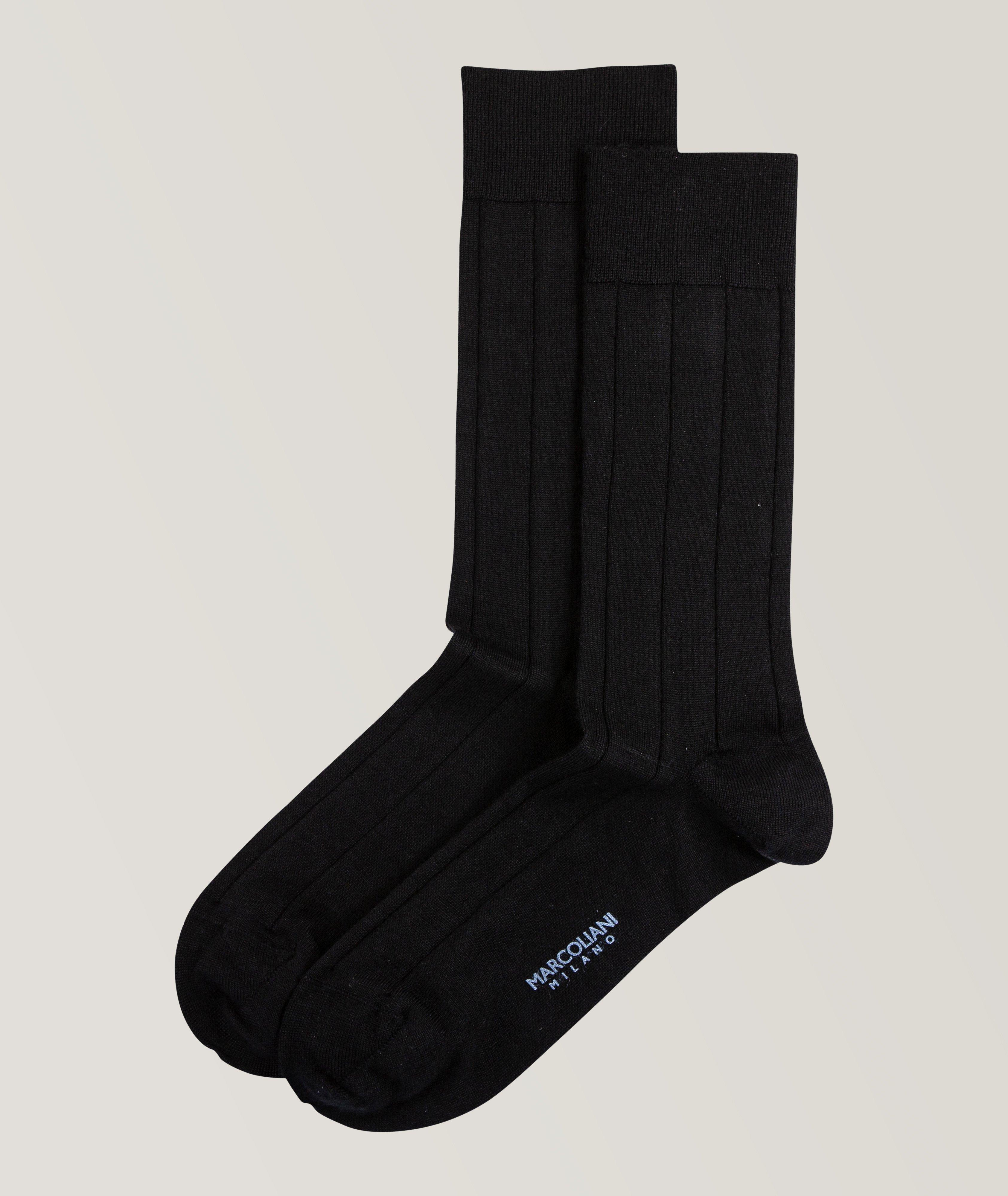 Cashmere-Blend Ribbed Dress Socks image 0