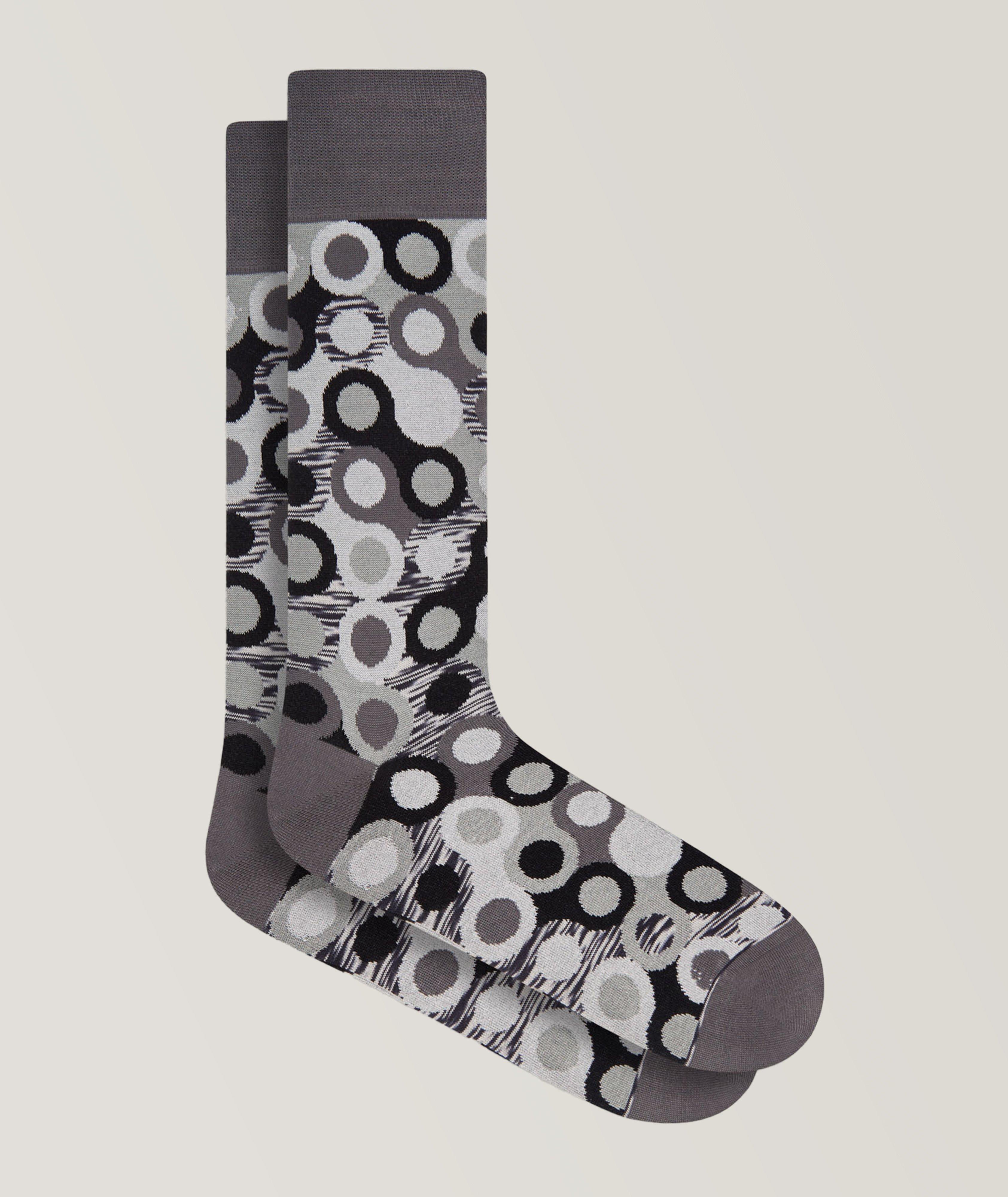 Chaussettes en coton extensible à motif de cercles image 0