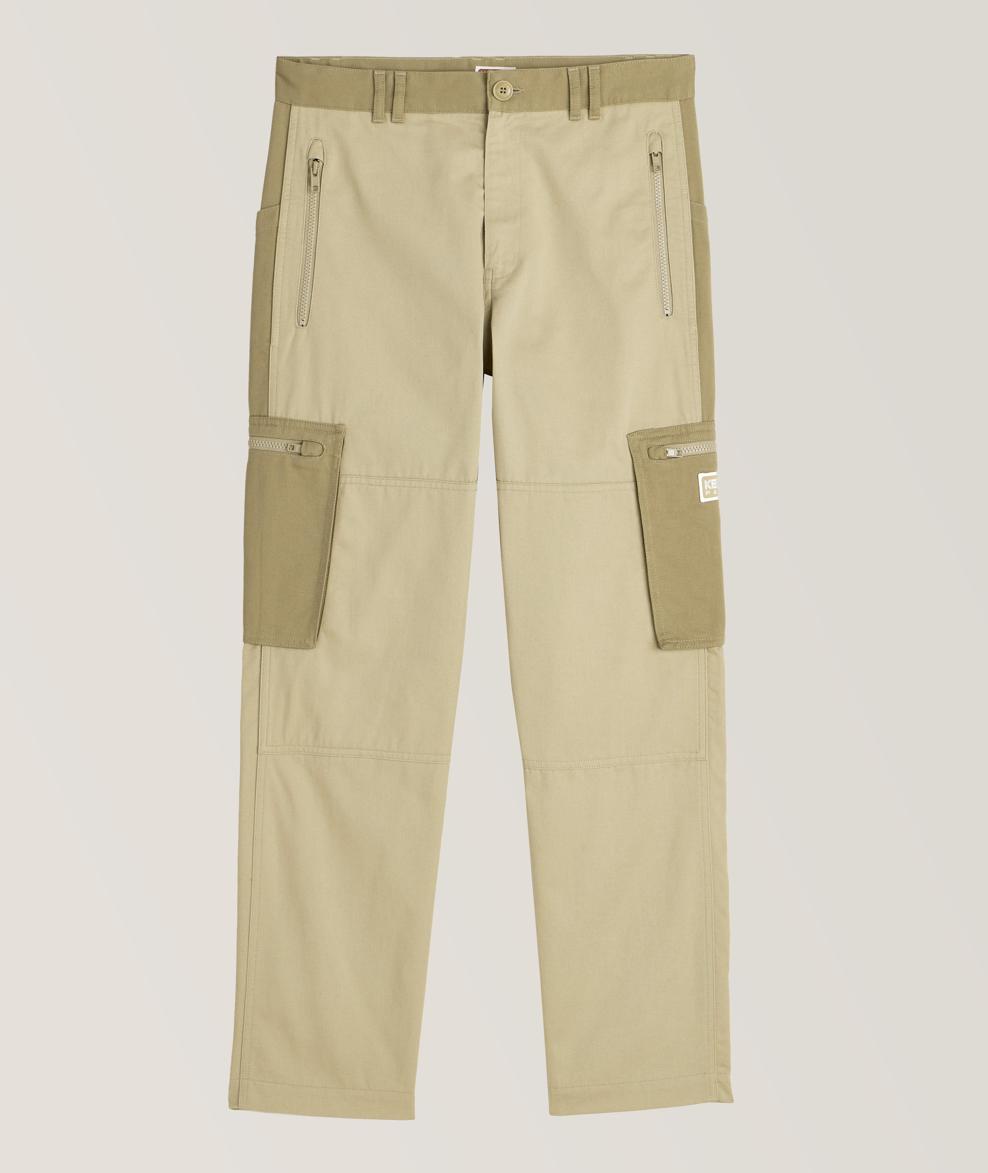 Two-Tone Cotton Cargo Pants image 0