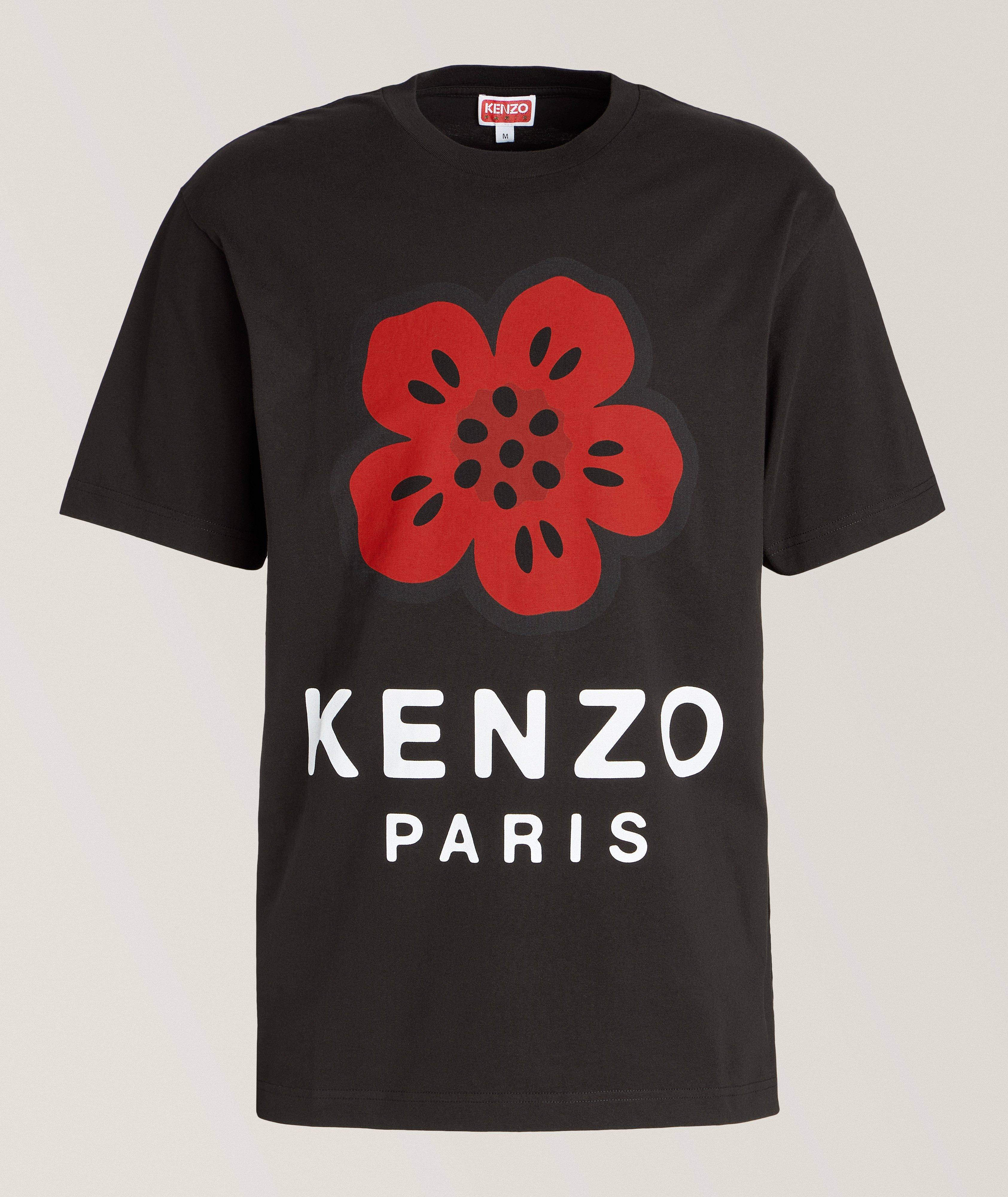 T-shirt en coton avec emblème de fleur image 0