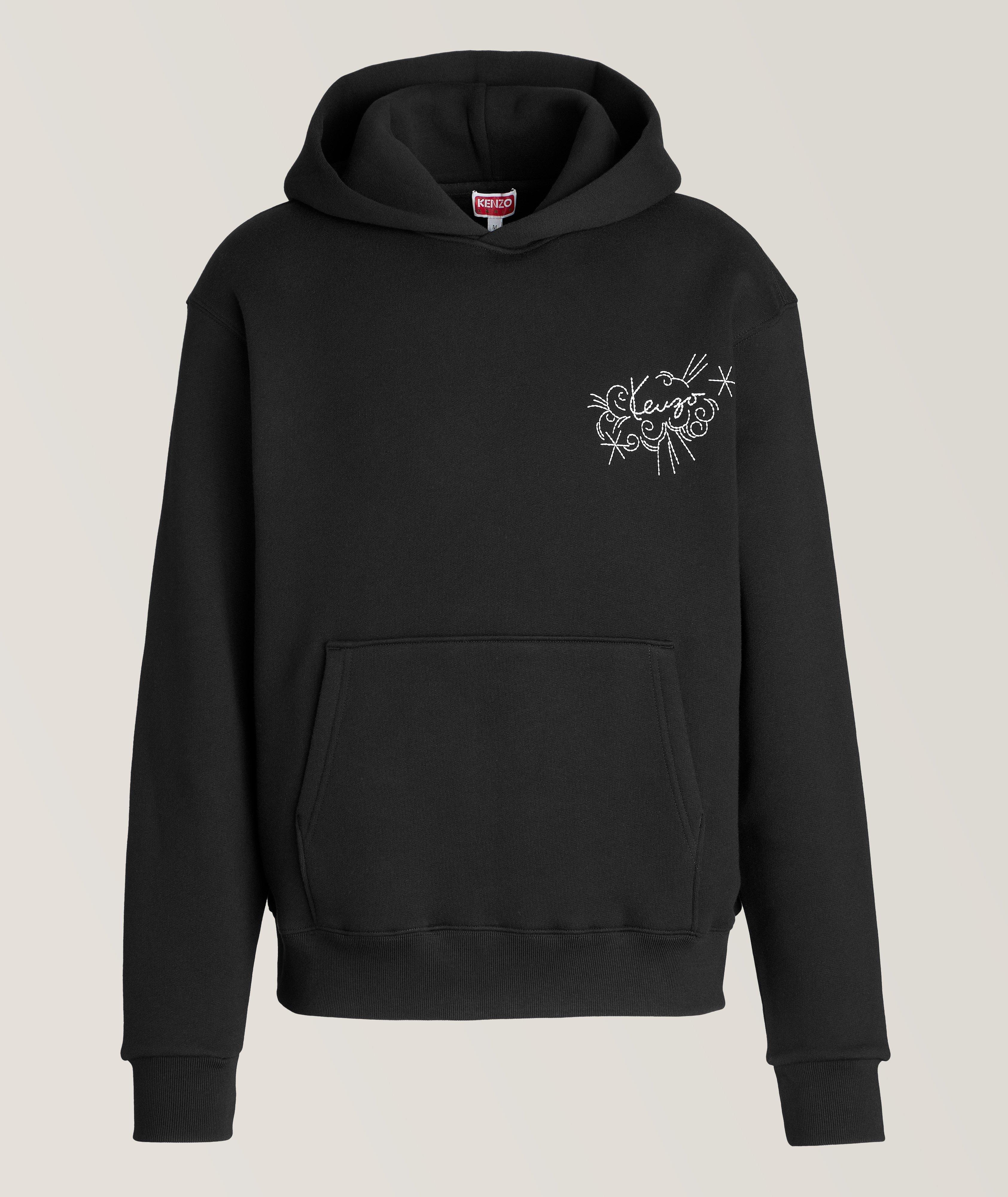 Embroidered Tiger Cotton Hooded Sweater