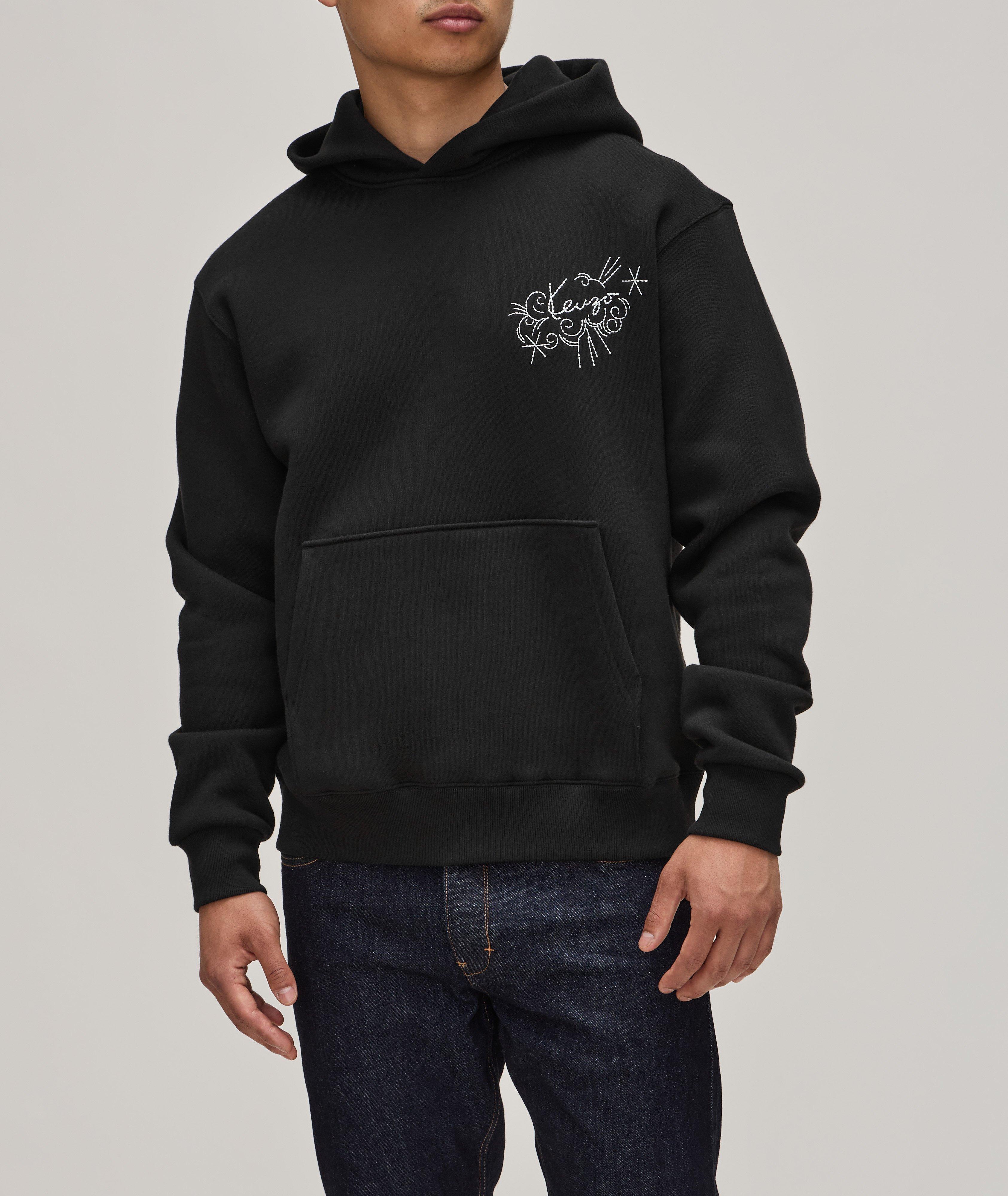 Embroidered Tiger Cotton Hooded Sweater