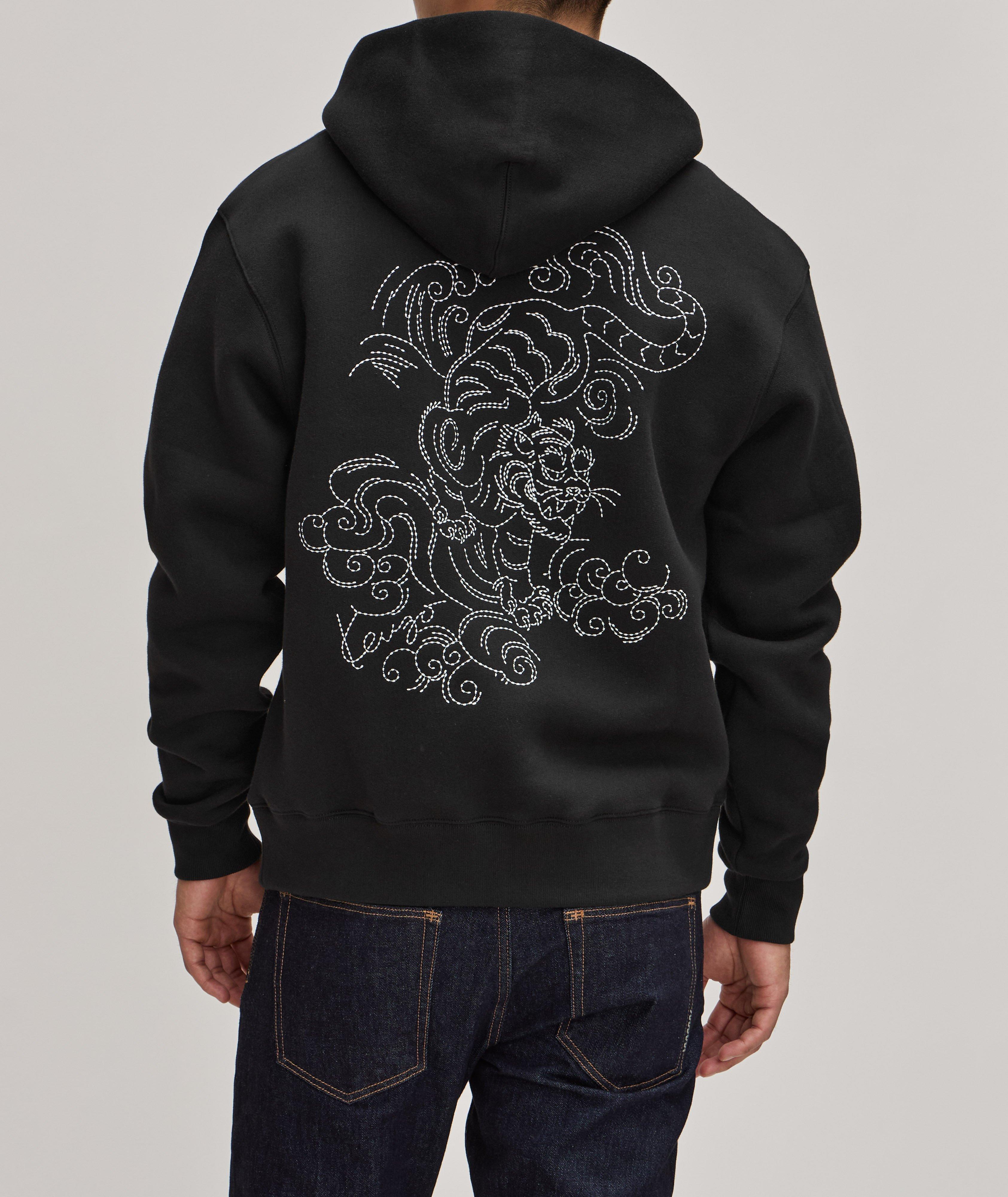 Embroidered Tiger Cotton Hooded Sweater