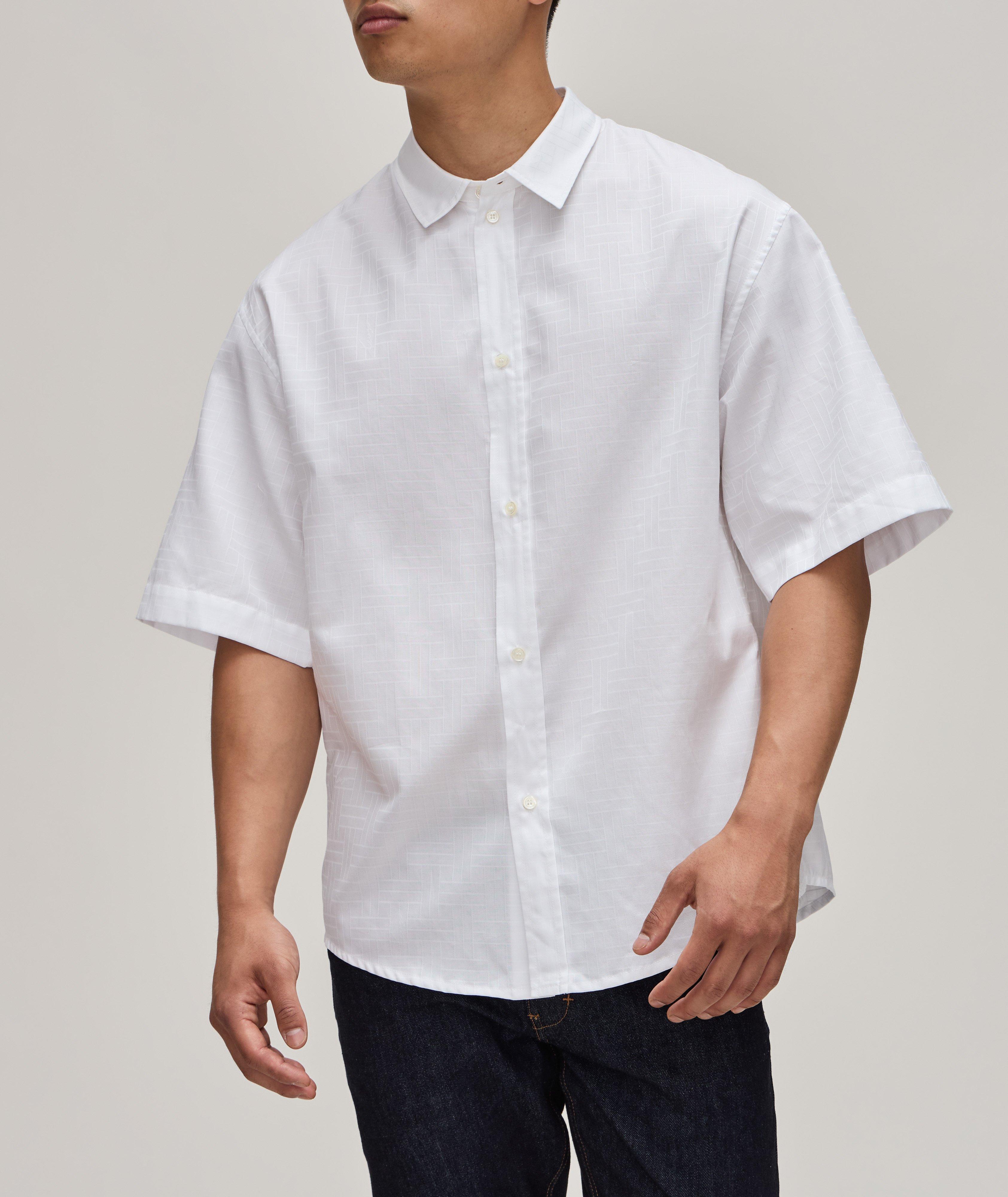 Chemise décontractée en coton à motif croisé image 1