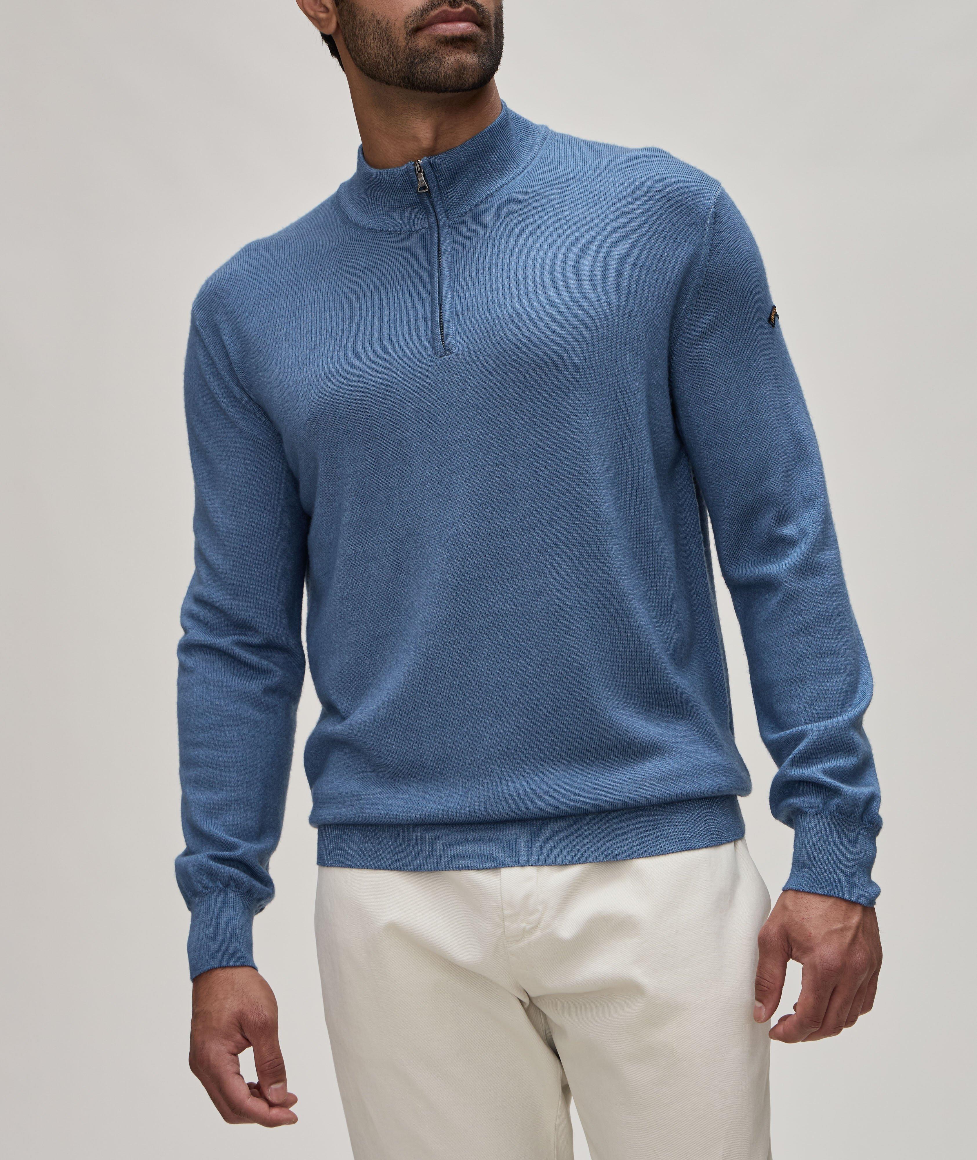 Quarter-Zip Wool Knit Sweater image 1