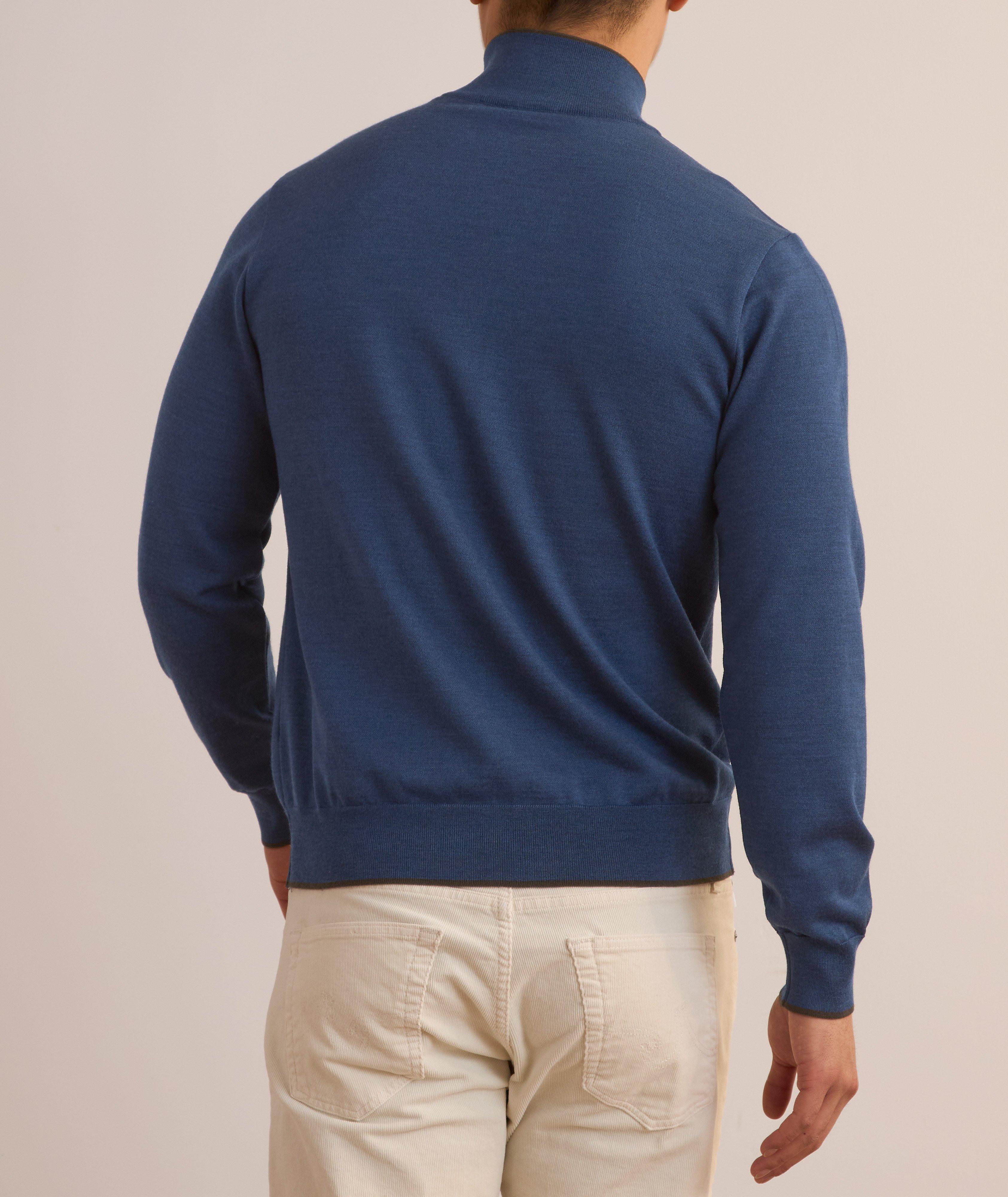 Virgin Wool Suede Trim Sweater image 2