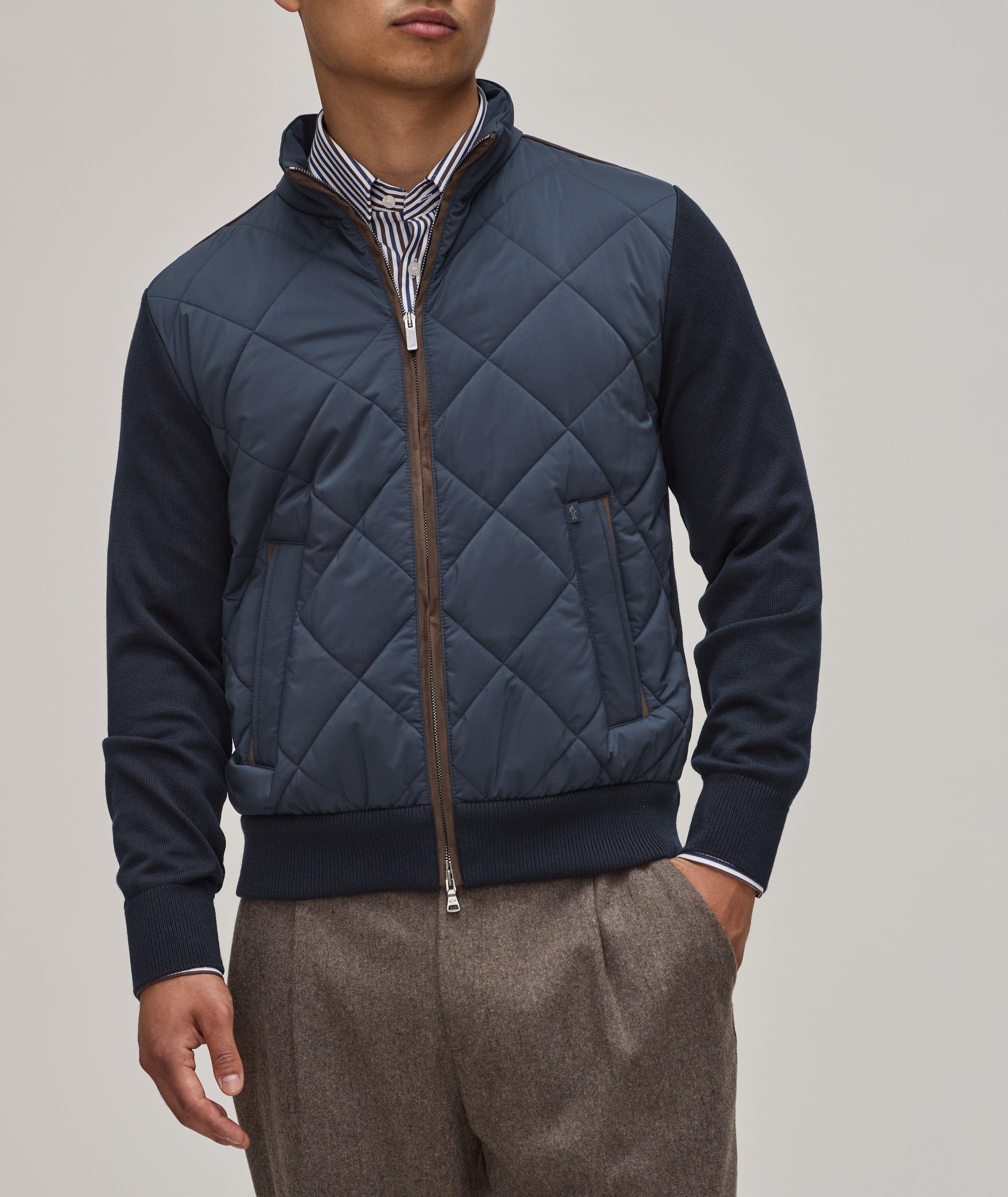 Quilted Zip Wool-Blend Sweater image 1