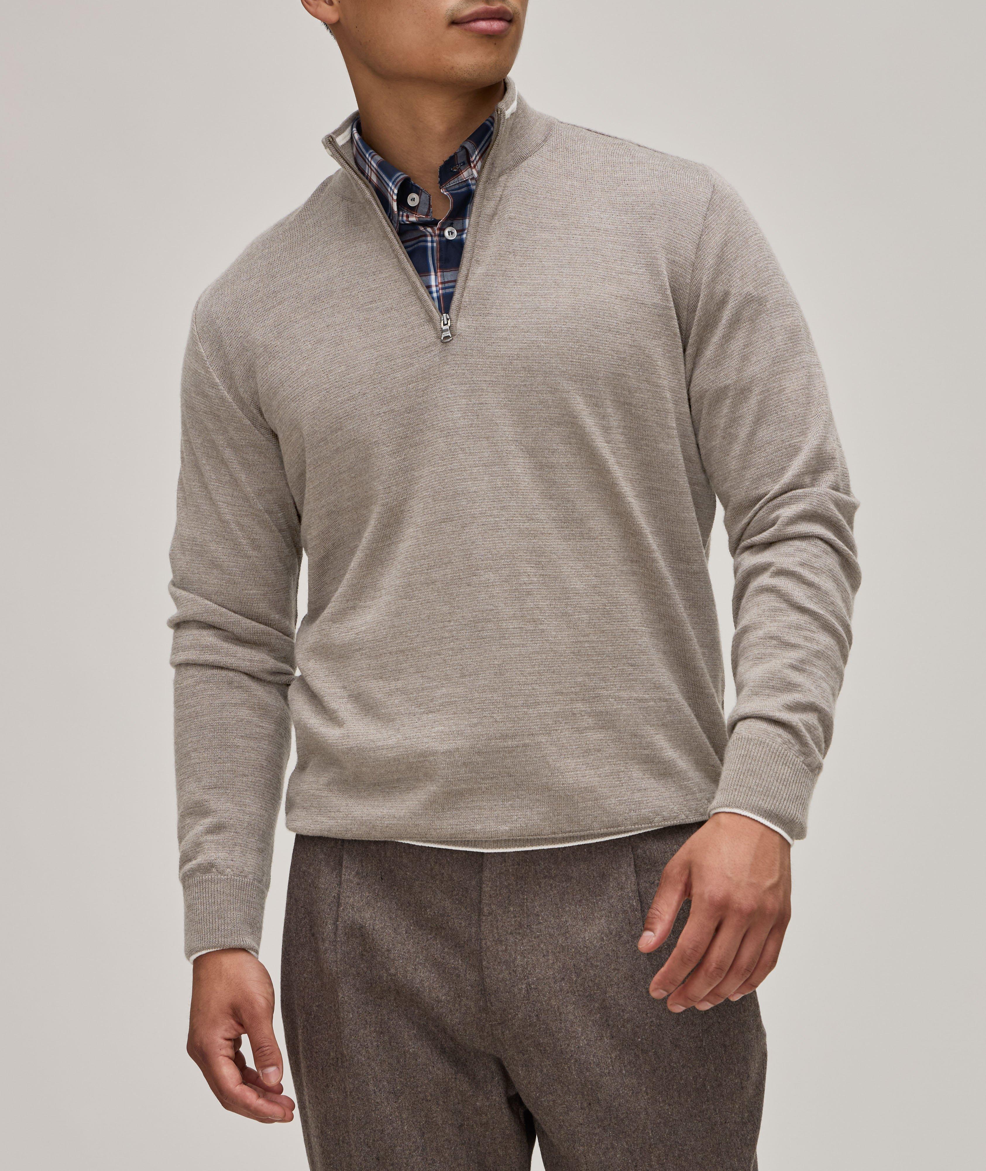 Virgin Wool Quarter-Zip Sweater  image 1