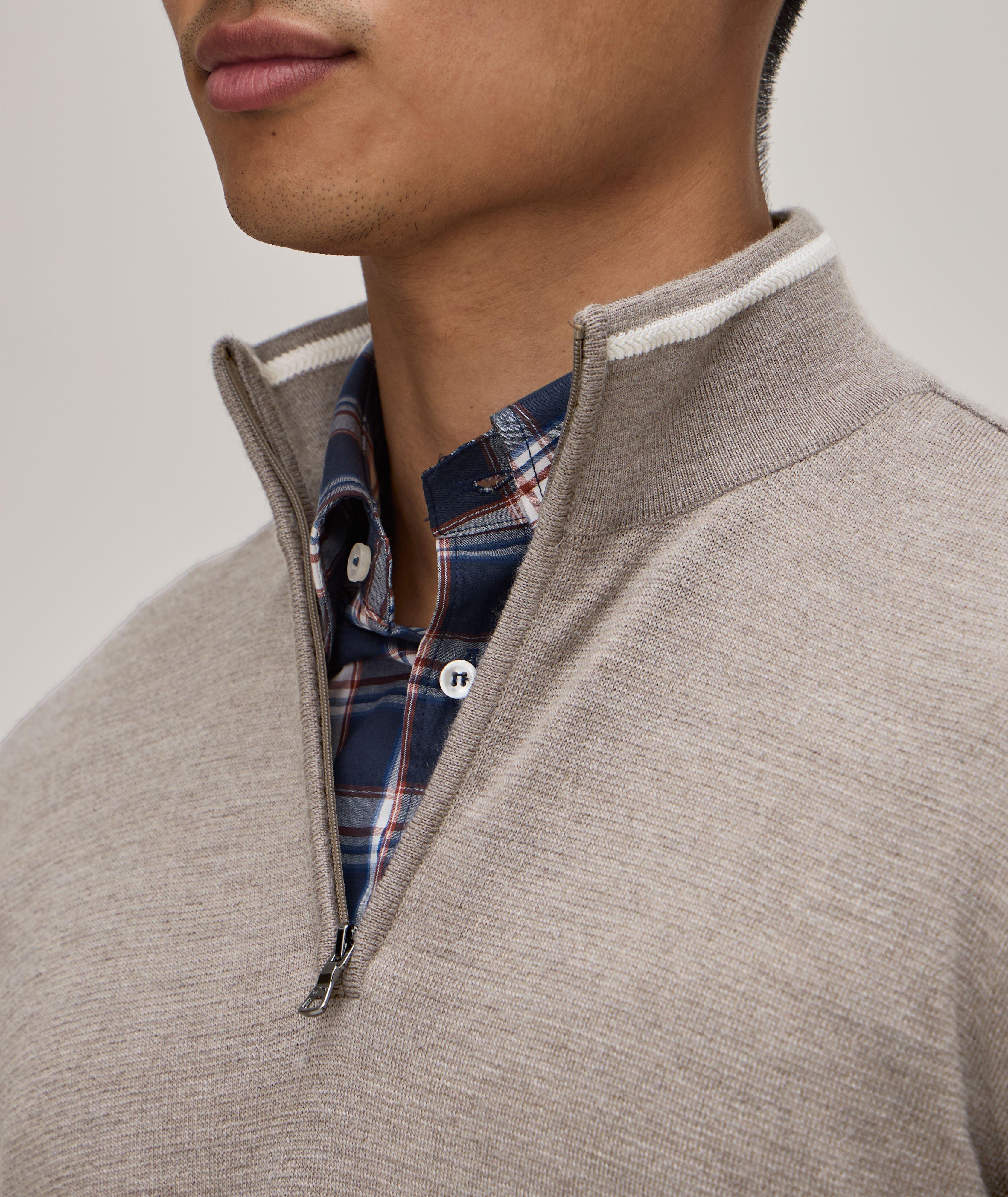 Virgin Wool Quarter-Zip Sweater  image 3