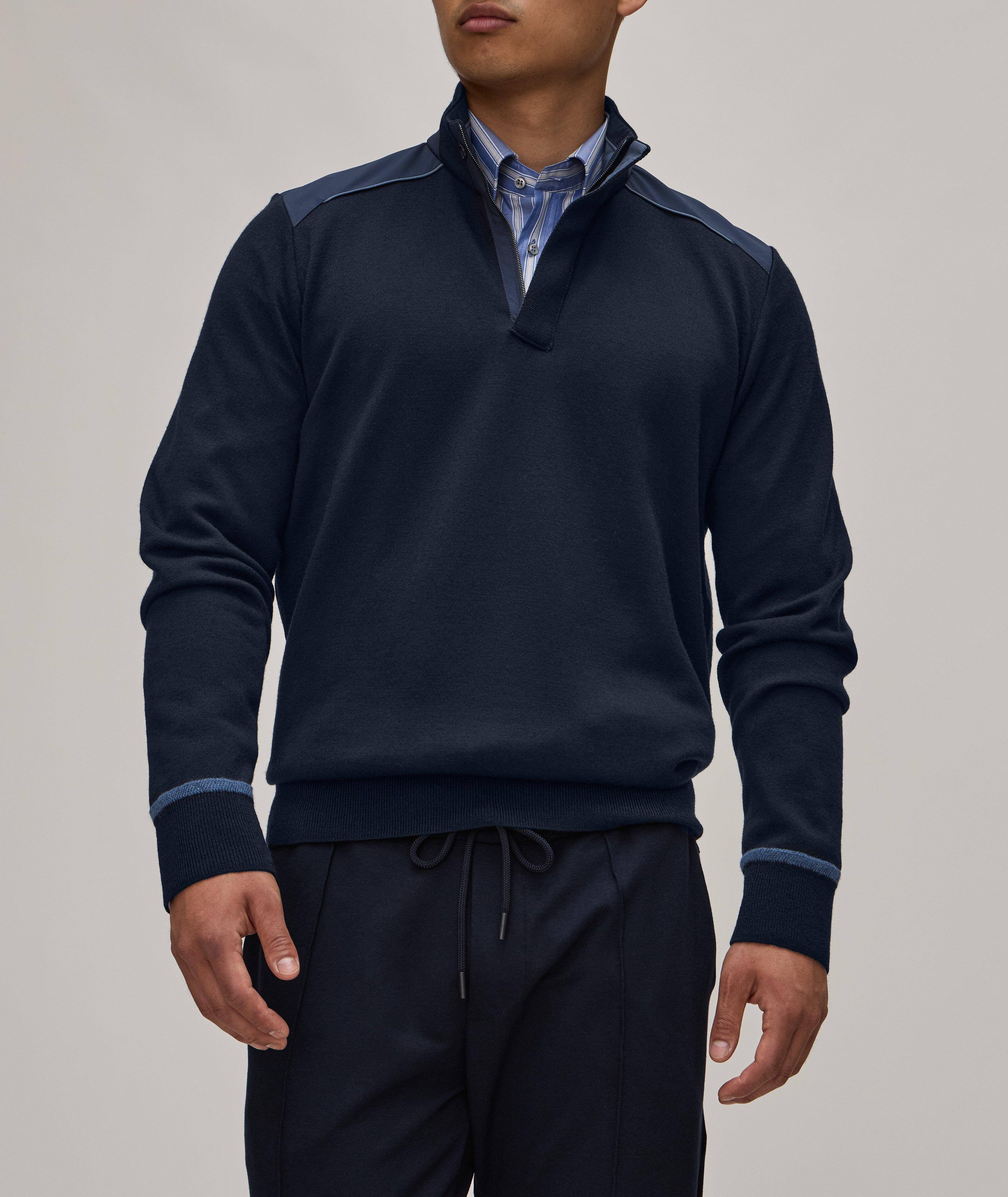 Pull en laine à glissière partielle image 1