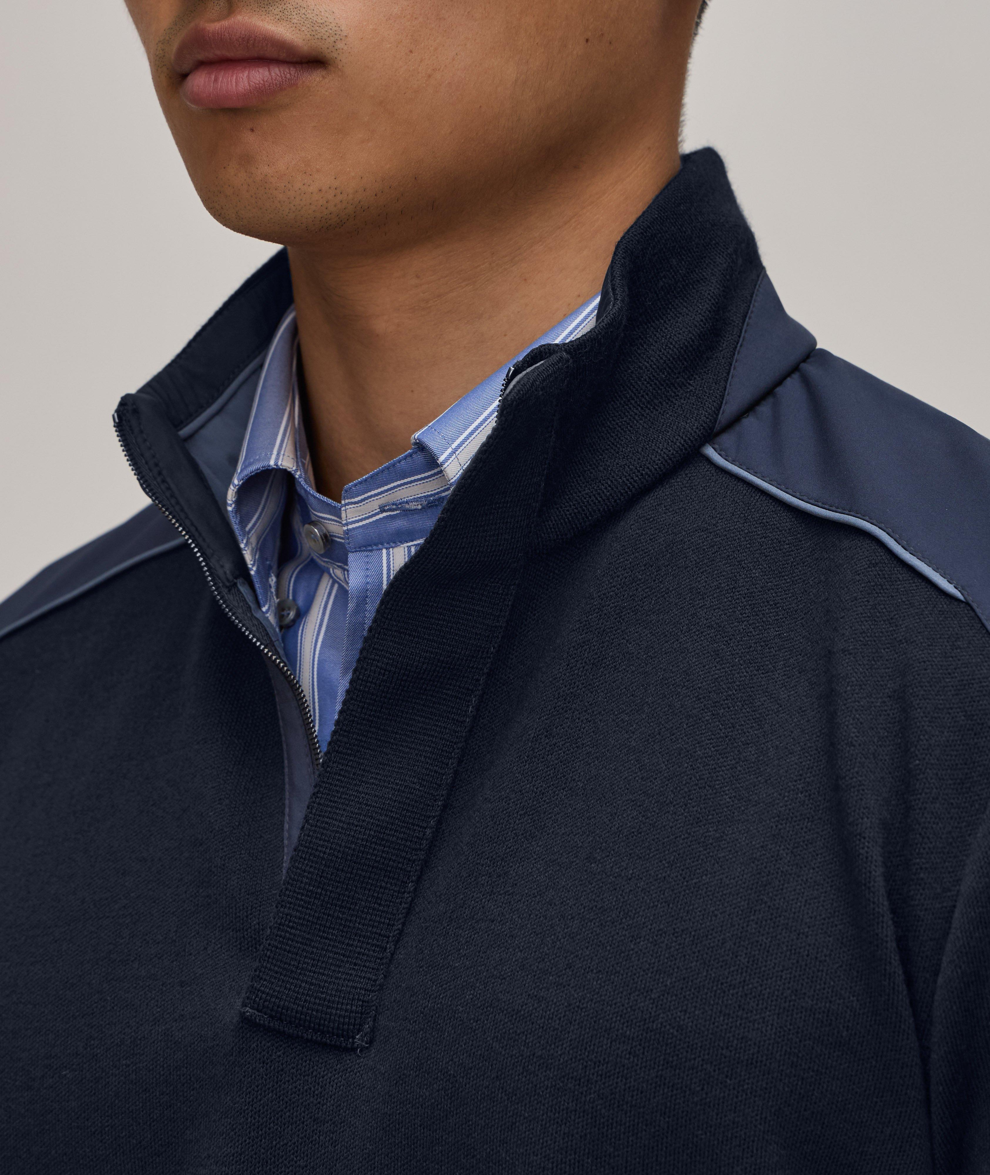 Pull en laine à glissière partielle image 3
