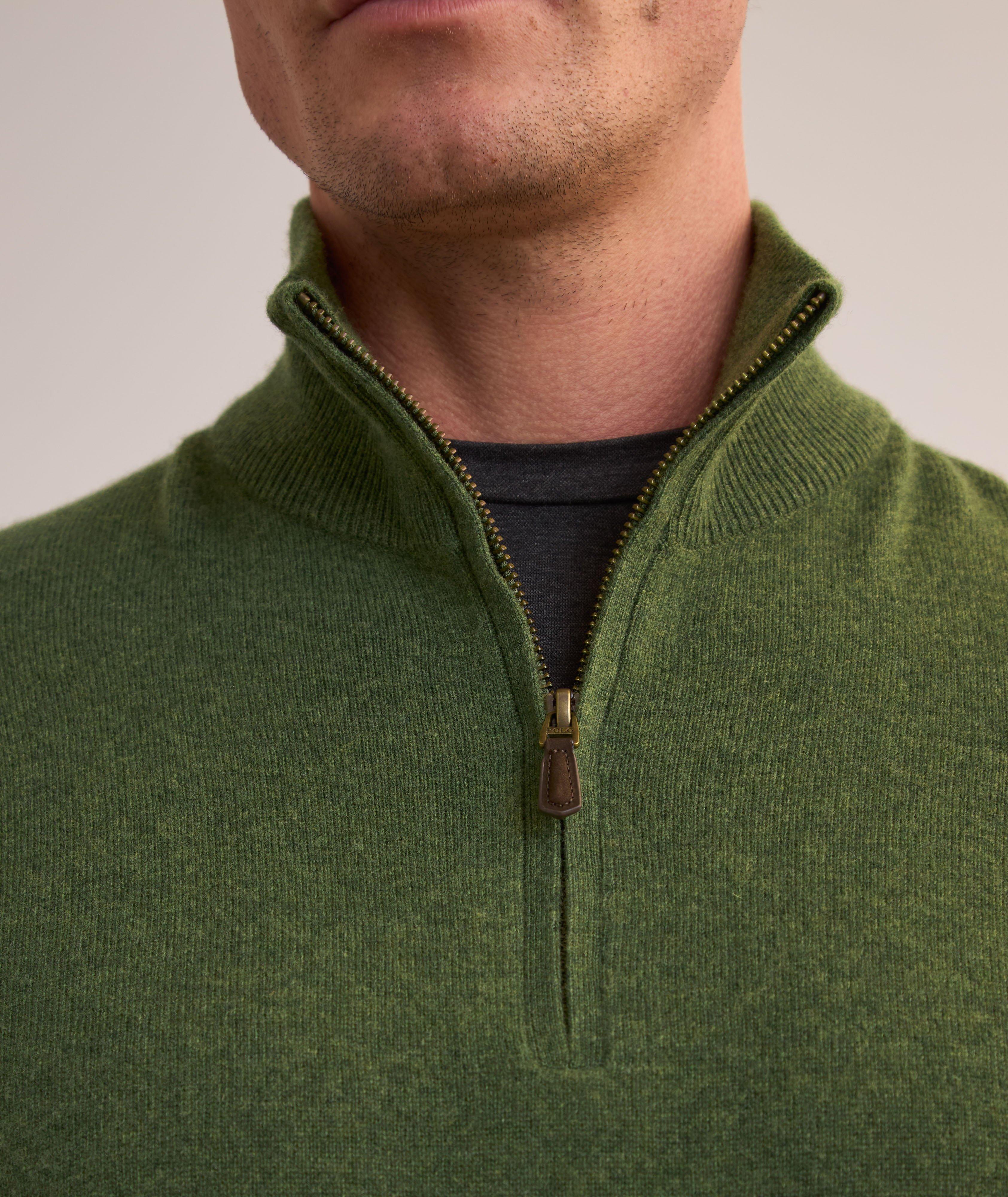 Pull en laine à glissière partielle image 3