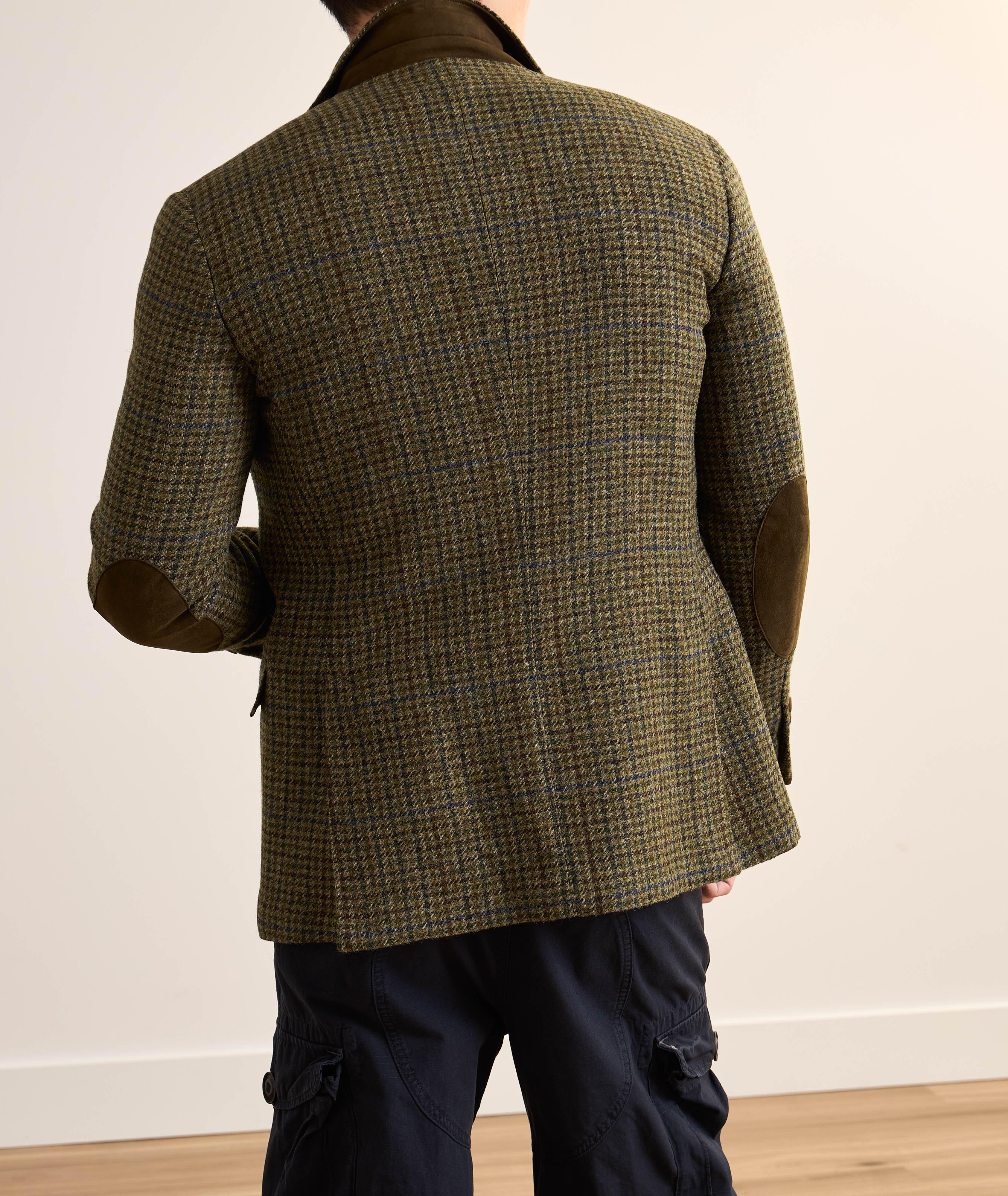 Elbow-Patch Houndstooth Wool Sport Jacket  image 2