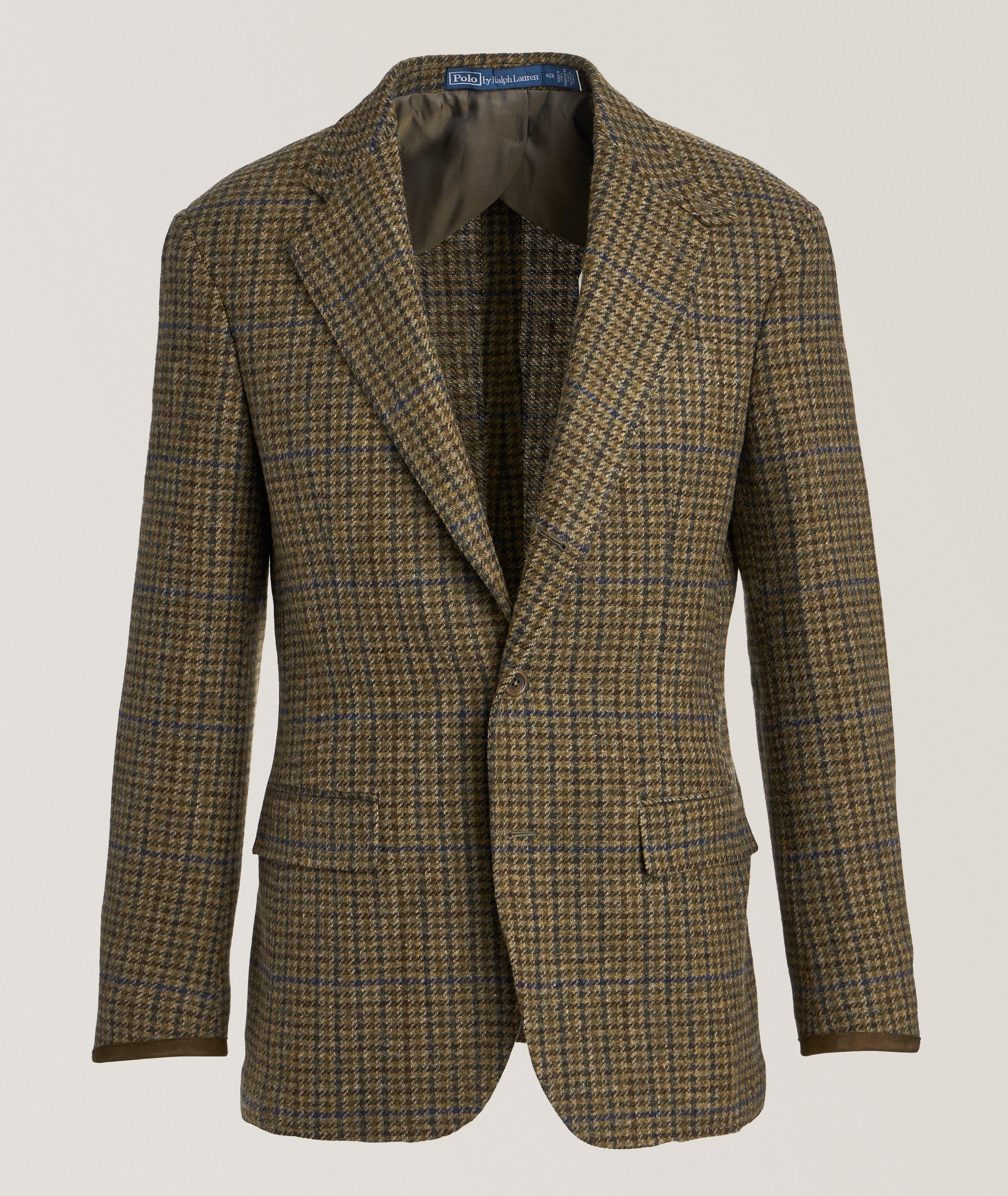 Elbow-Patch Houndstooth Wool Sport Jacket  image 0