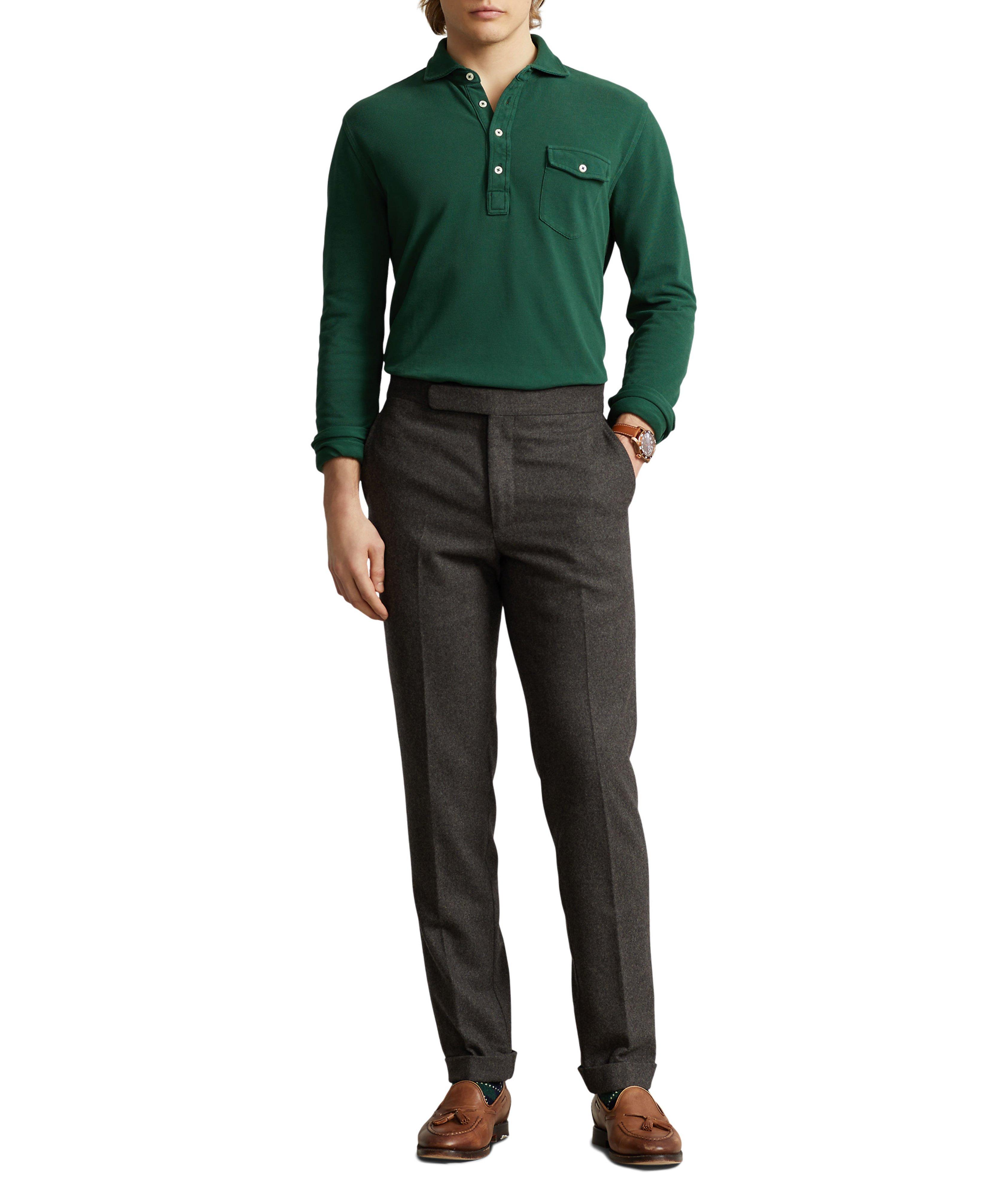 Cotton Long-Sleeve Polo image 3