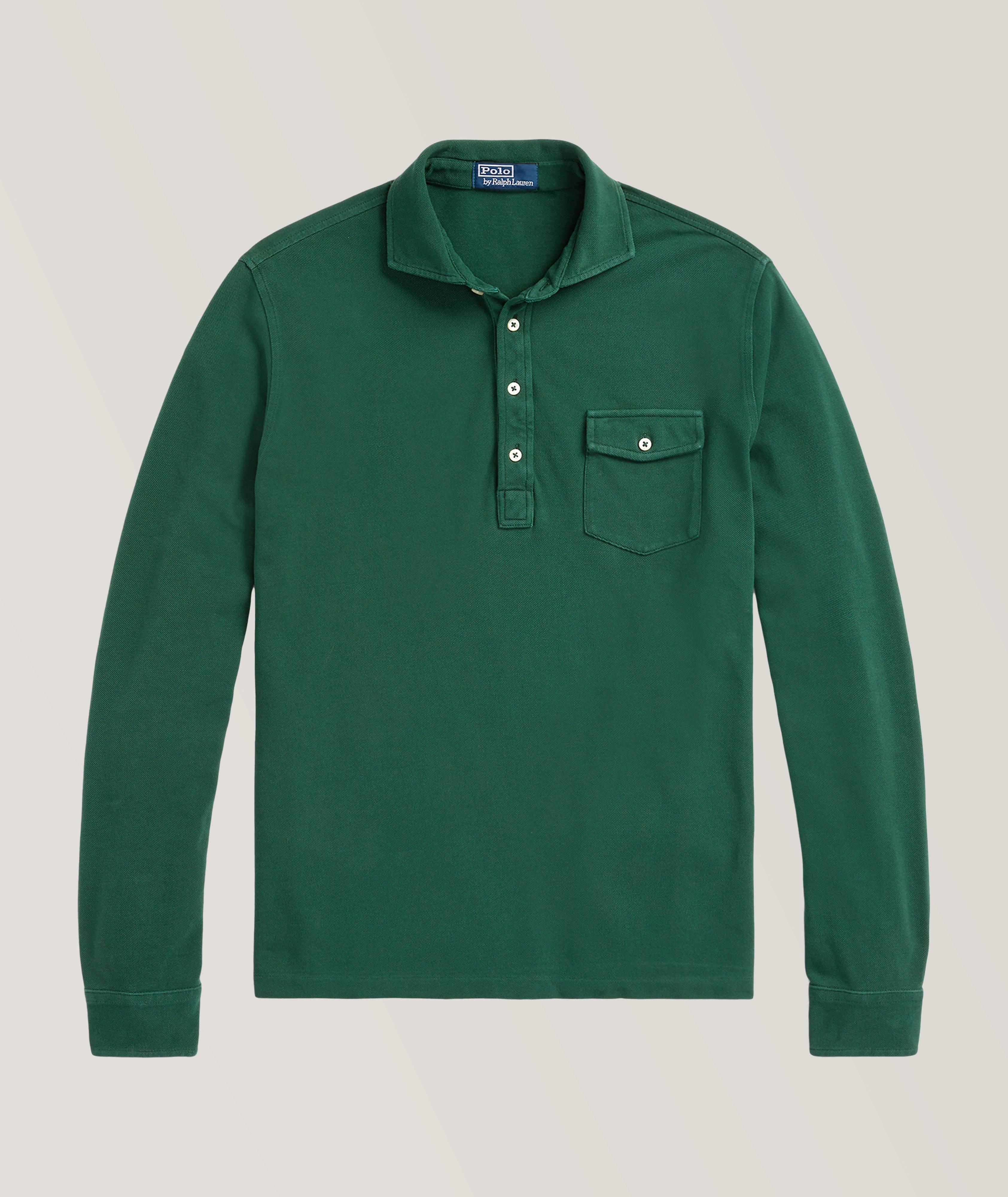 Cotton Long-Sleeve Polo image 0