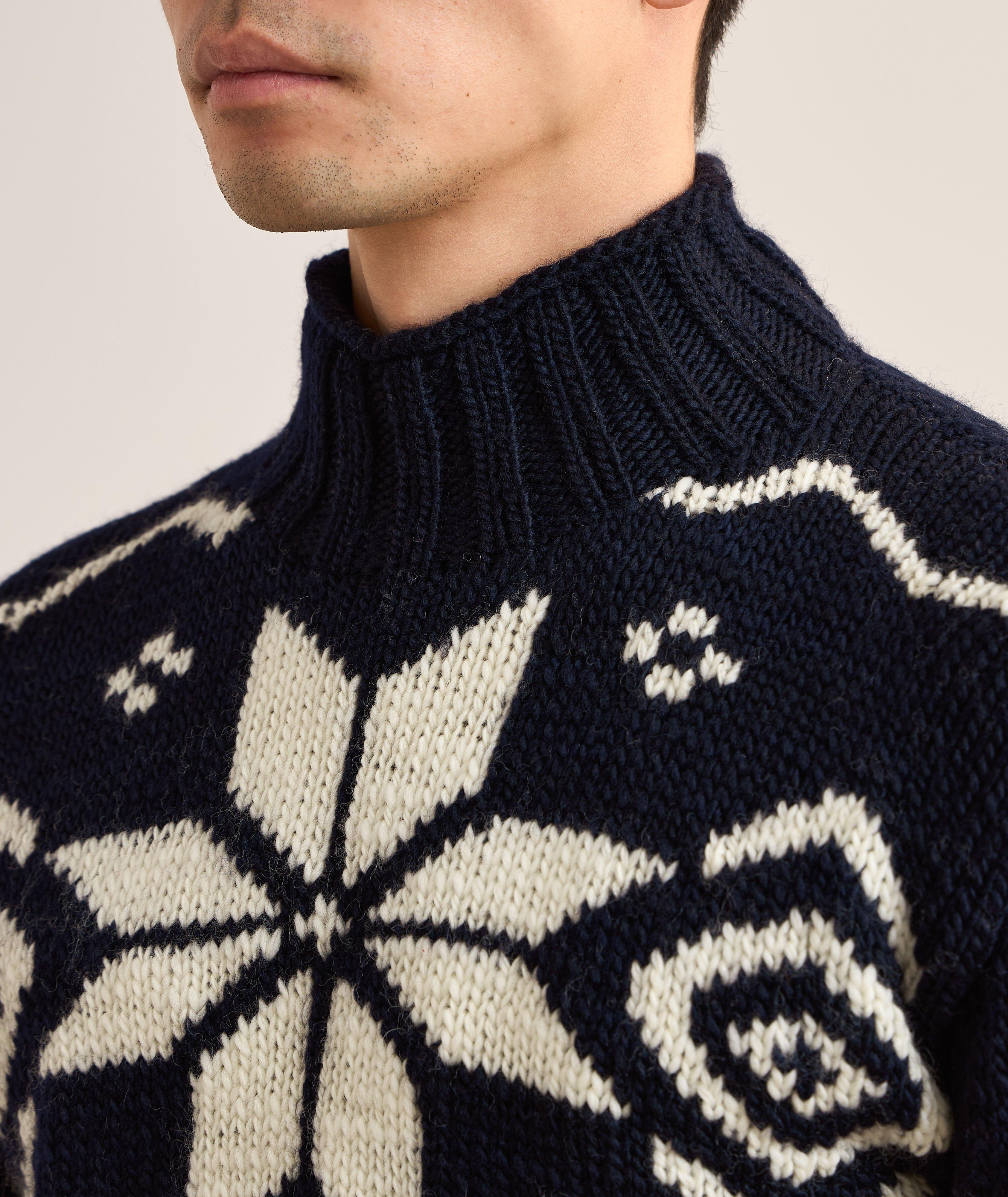 Wool Fair Isle Holiday Rollneck Sweater image 3